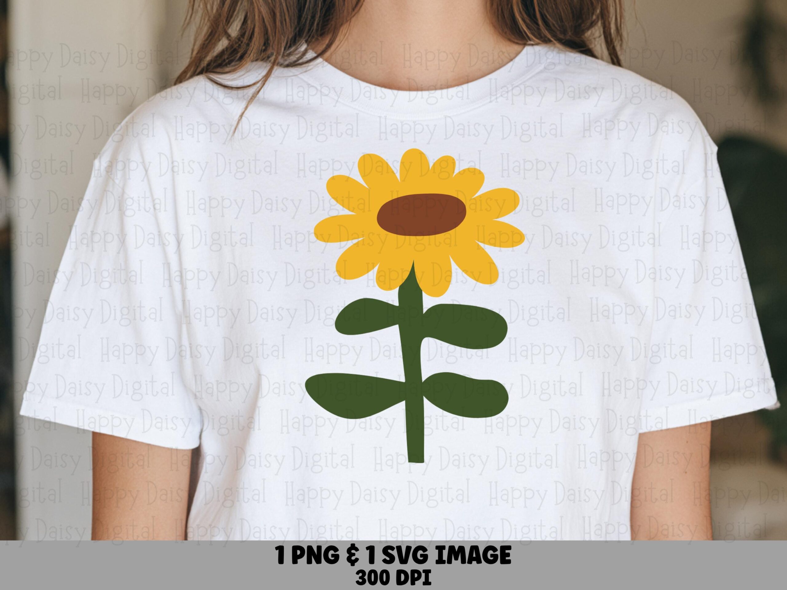 Simple Sunflower Flat PNG SVG | Sublimation Commercial Use POD