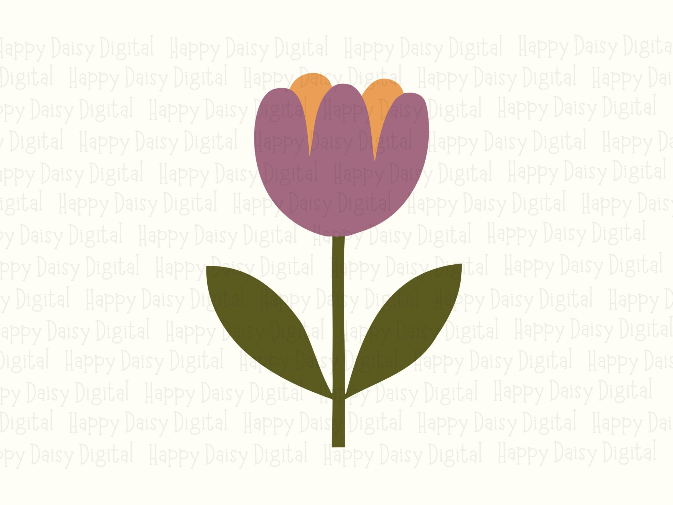Minimal Tulip PNG SVG | Sublimation Commercial Use POD - Image 2