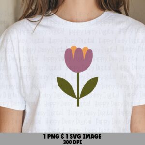 Minimal Tulip PNG SVG | Sublimation Commercial Use POD