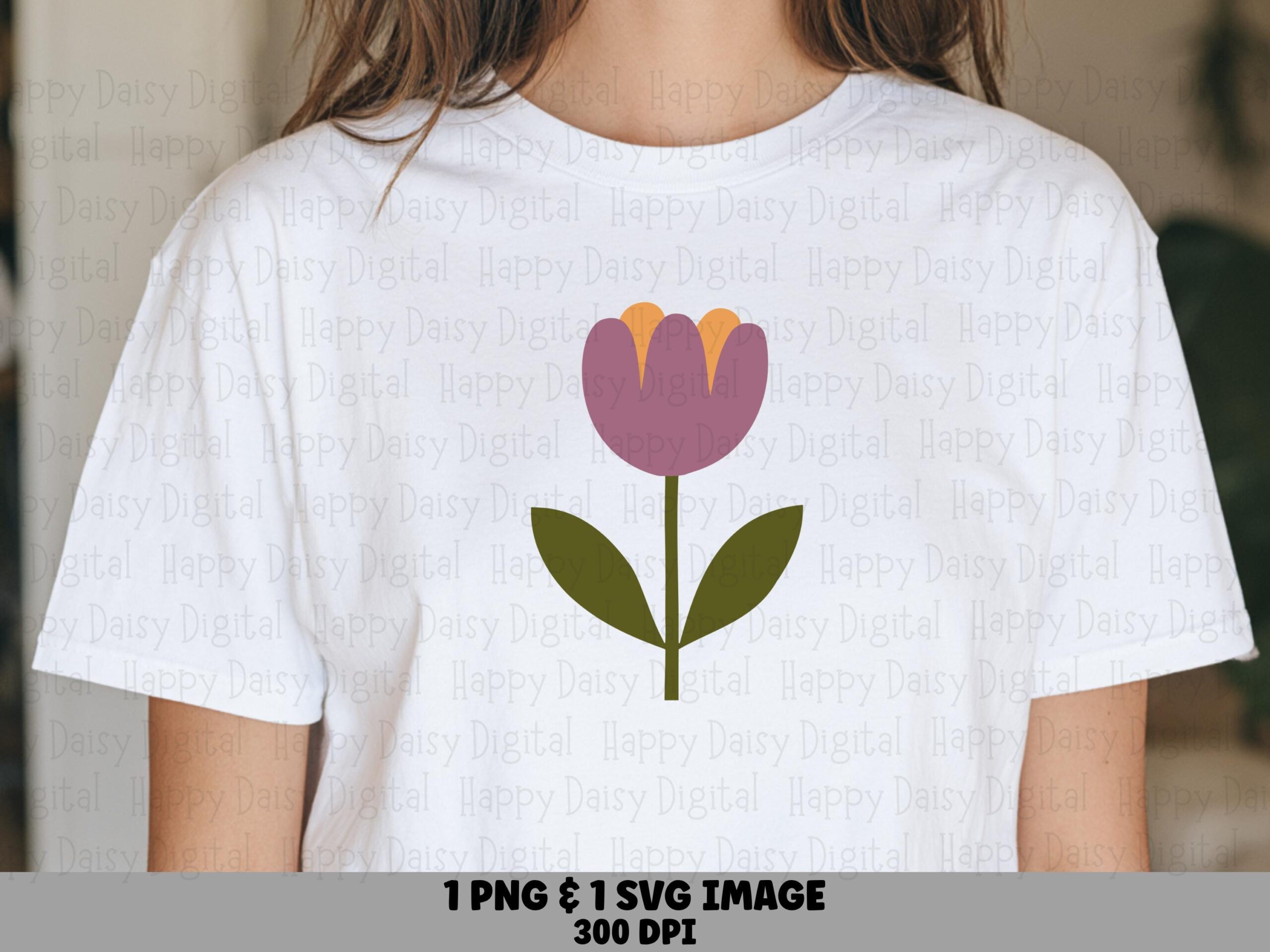 Minimal Tulip PNG SVG | Sublimation Commercial Use POD