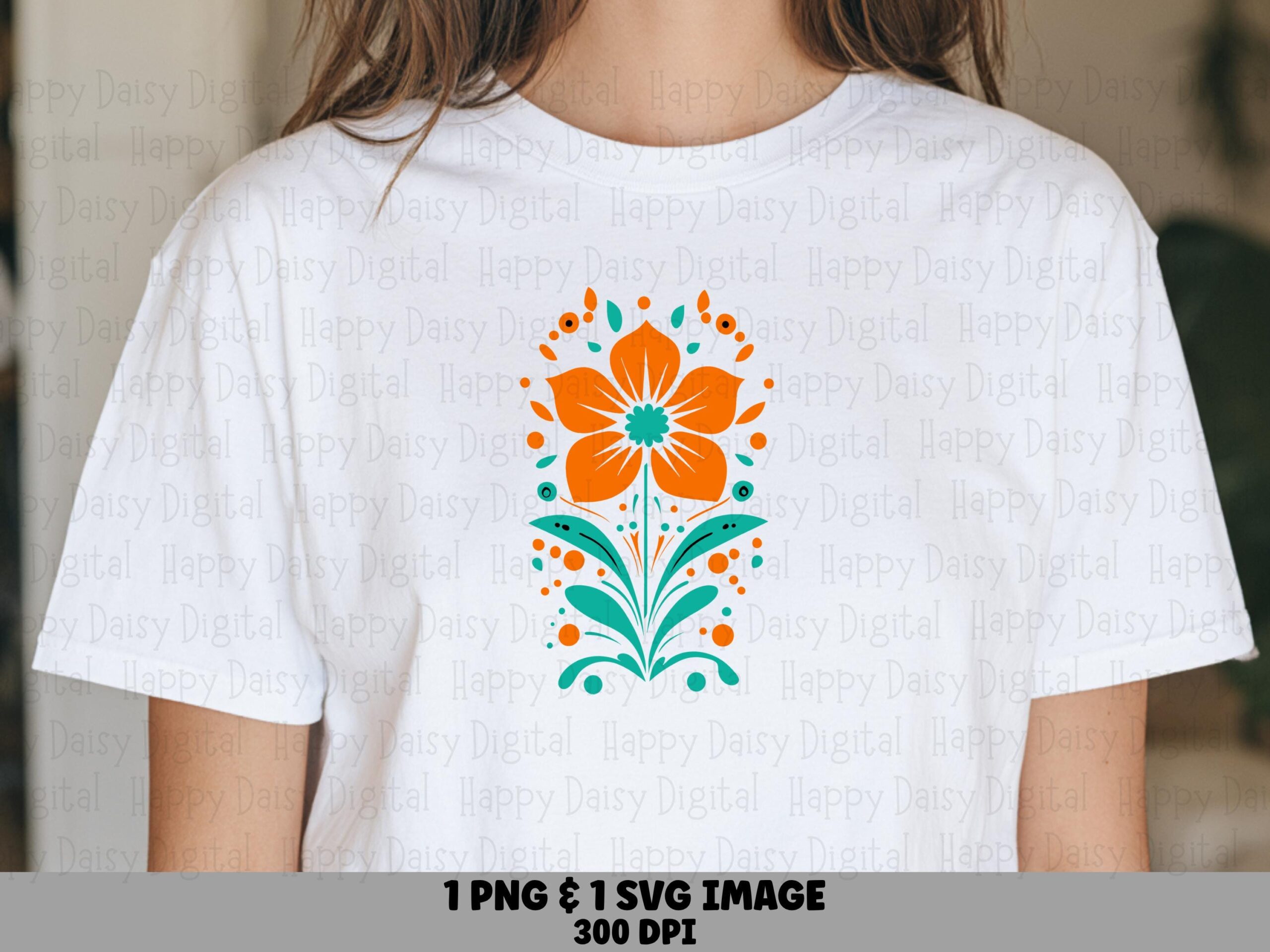 Folk Art Bloom PNG SVG | Sublimation Commercial Use POD