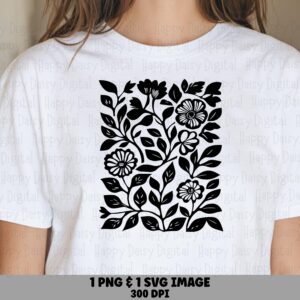 Papercut Floral Panel PNG SVG | Sublimation Commercial Use POD