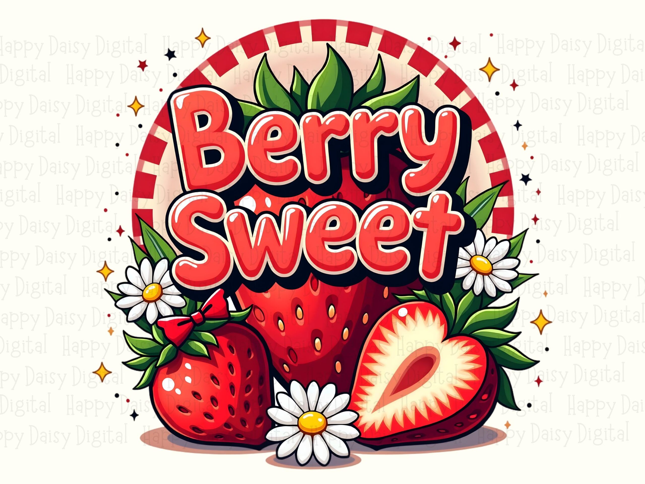 Berry Sweet, Cute Strawberry PNG | Sublimation Commercial Use, 300DPI Print-Ready | Clipart - Image 2
