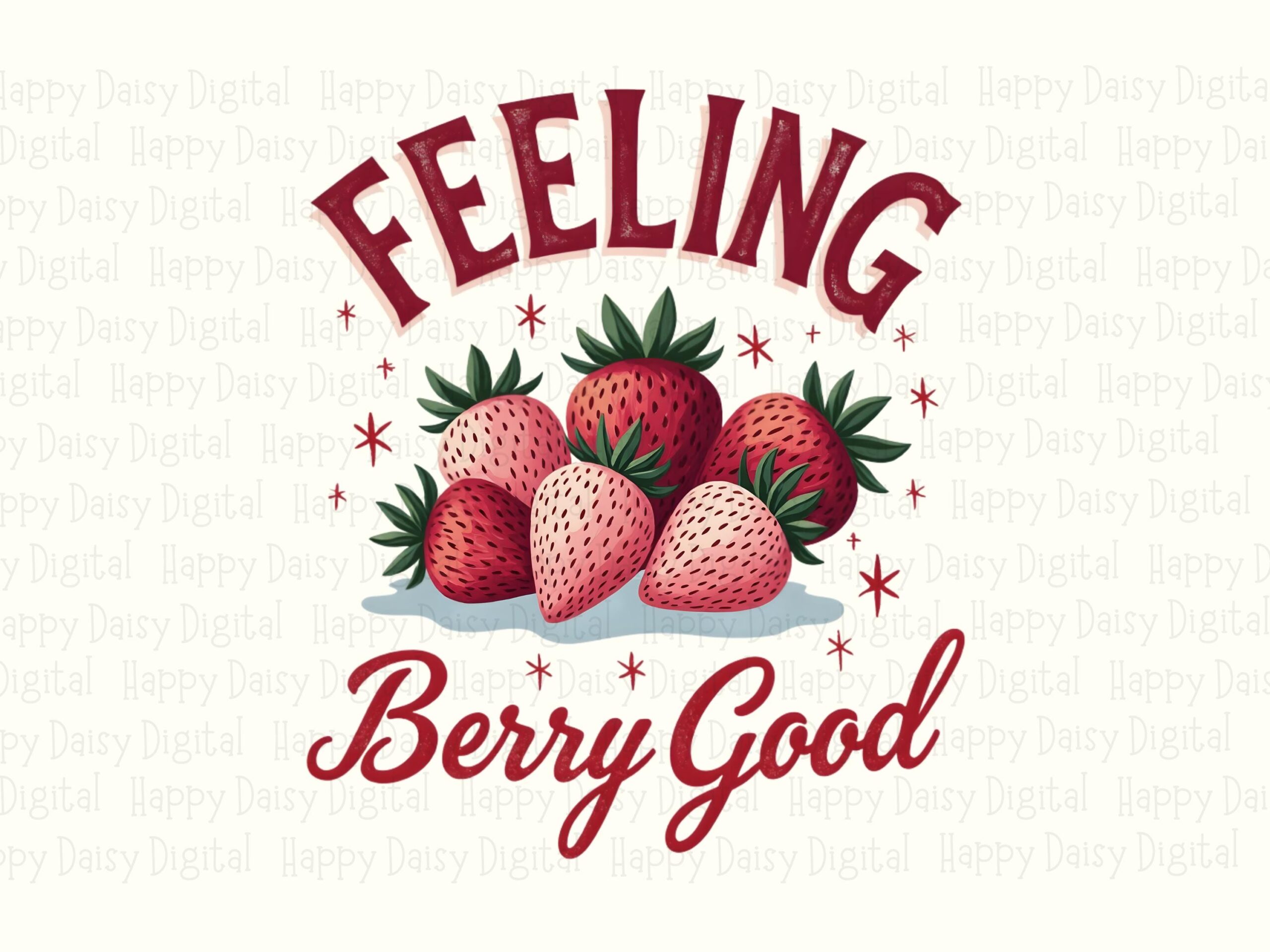 Berry Good, Cute Strawberry PNG Clipart - Sublimation Design, Commercial Use | 300 DPI, Transparent Background - Image 2