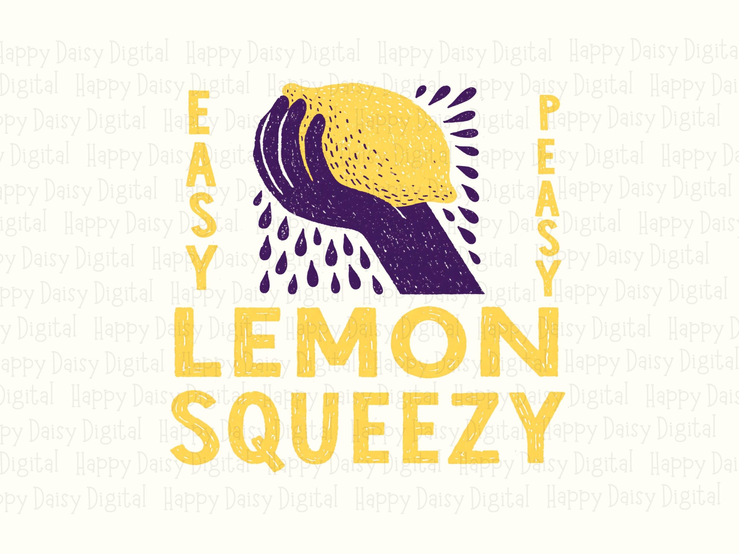 Lemon Squeezy, Bold Citrus Hand PNG | Sublimation Commercial License | 300 DPI, For POD Merch Makers - Image 2