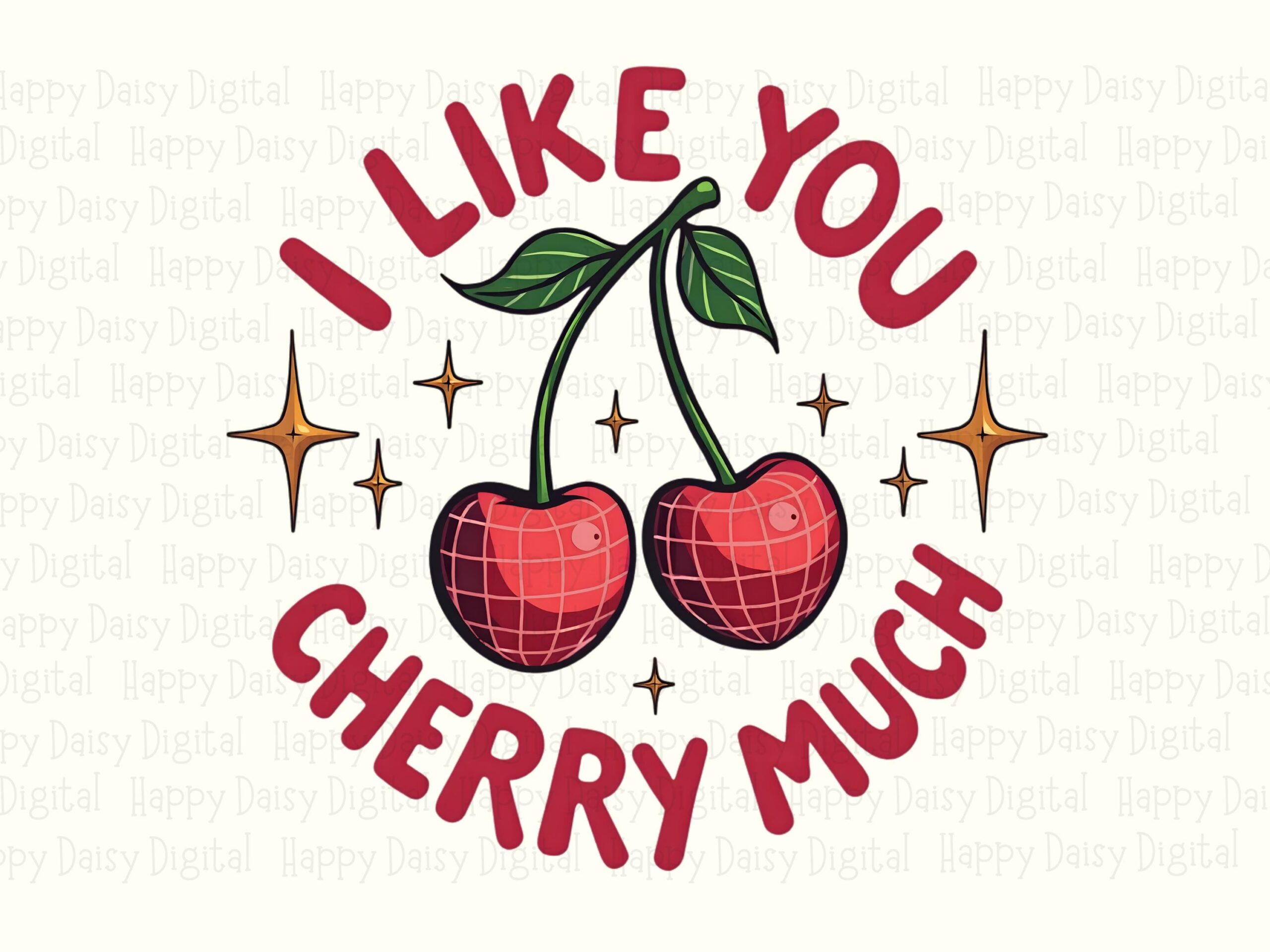 Cherry Much, Cute Pun PNG | Sublimation Clipart, Print-Ready 300 DPI, Commercial License - POD, Cricut, Canva - Image 2