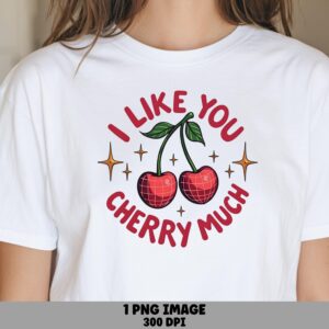 Cherry Much, Cute Pun PNG | Sublimation Clipart, Print-Ready 300 DPI, Commercial License - POD, Cricut, Canva