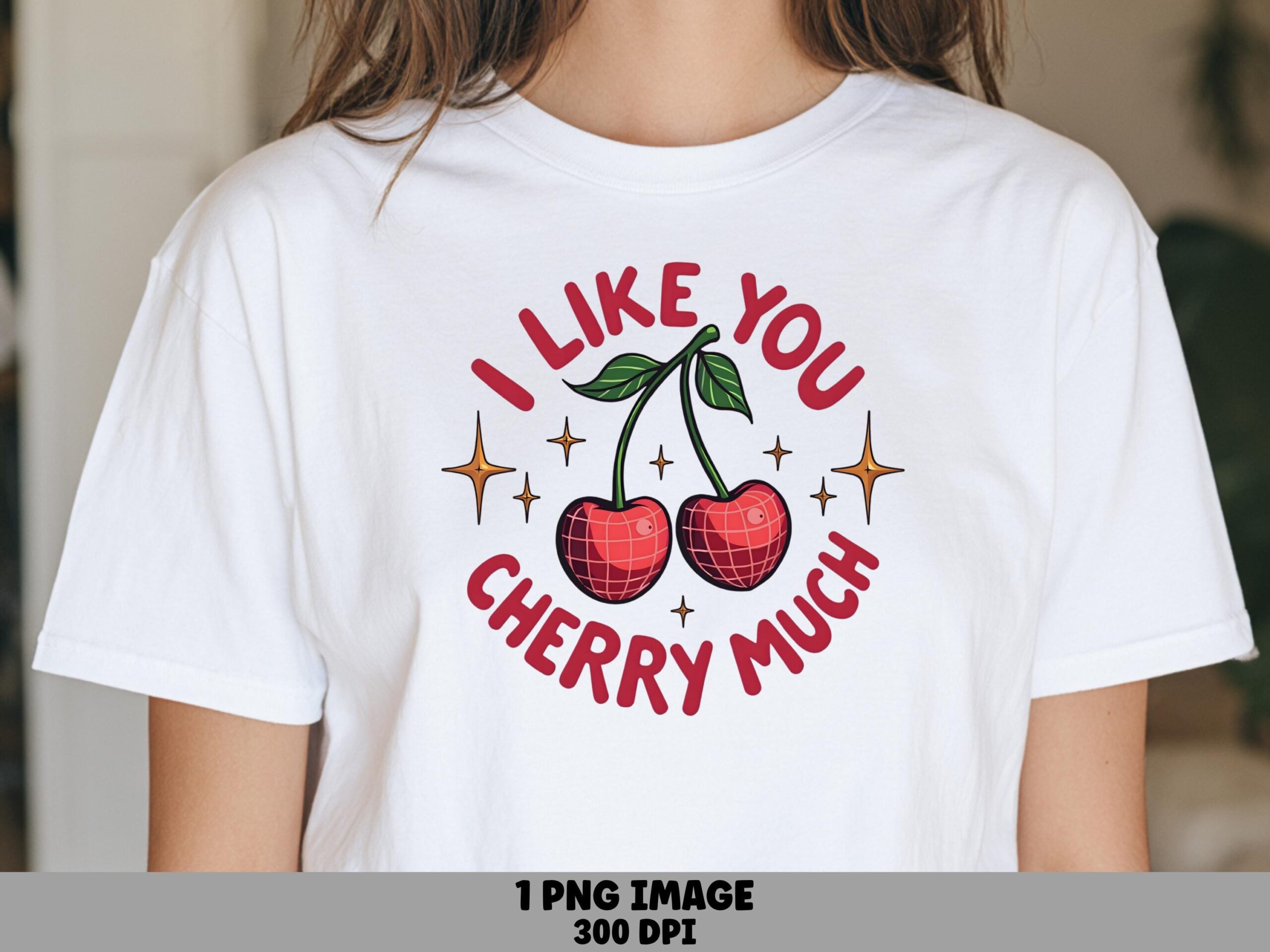 Cherry Much, Cute Pun PNG | Sublimation Clipart, Print-Ready 300 DPI, Commercial License - POD, Cricut, Canva