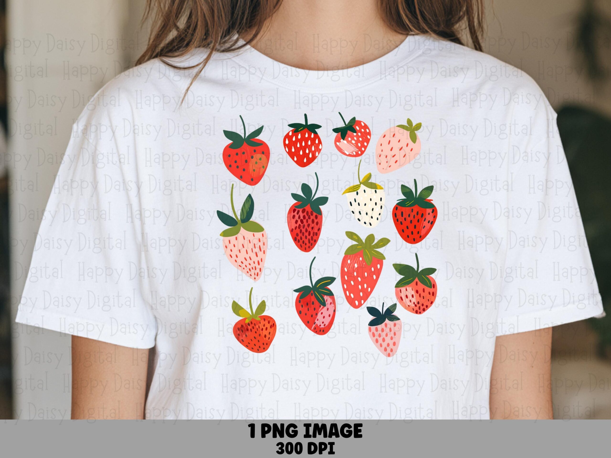 Strawberry Sketch, Hand-Drawn PNG | Sublimation Printable, Commercial License - 300 DPI