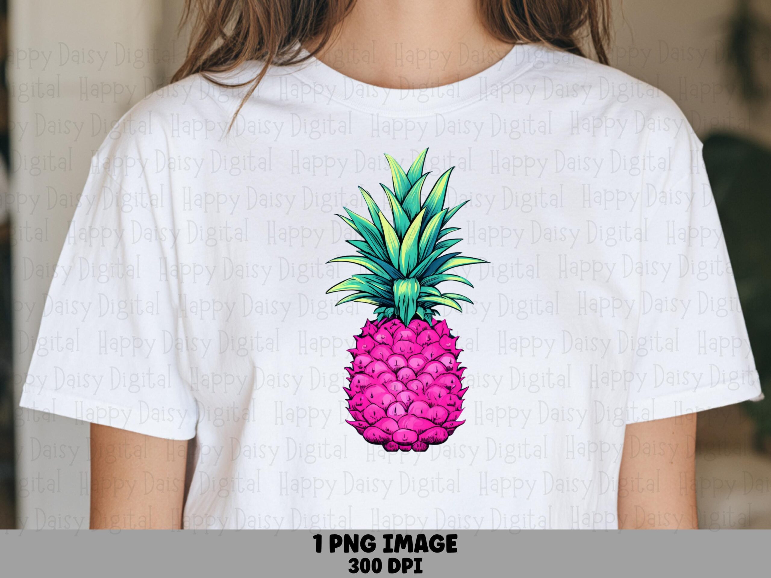 Pink Pineapple, Tropical Clipart PNG | Sublimation Design, Commercial Use, For POD Sellers, 300 DPI