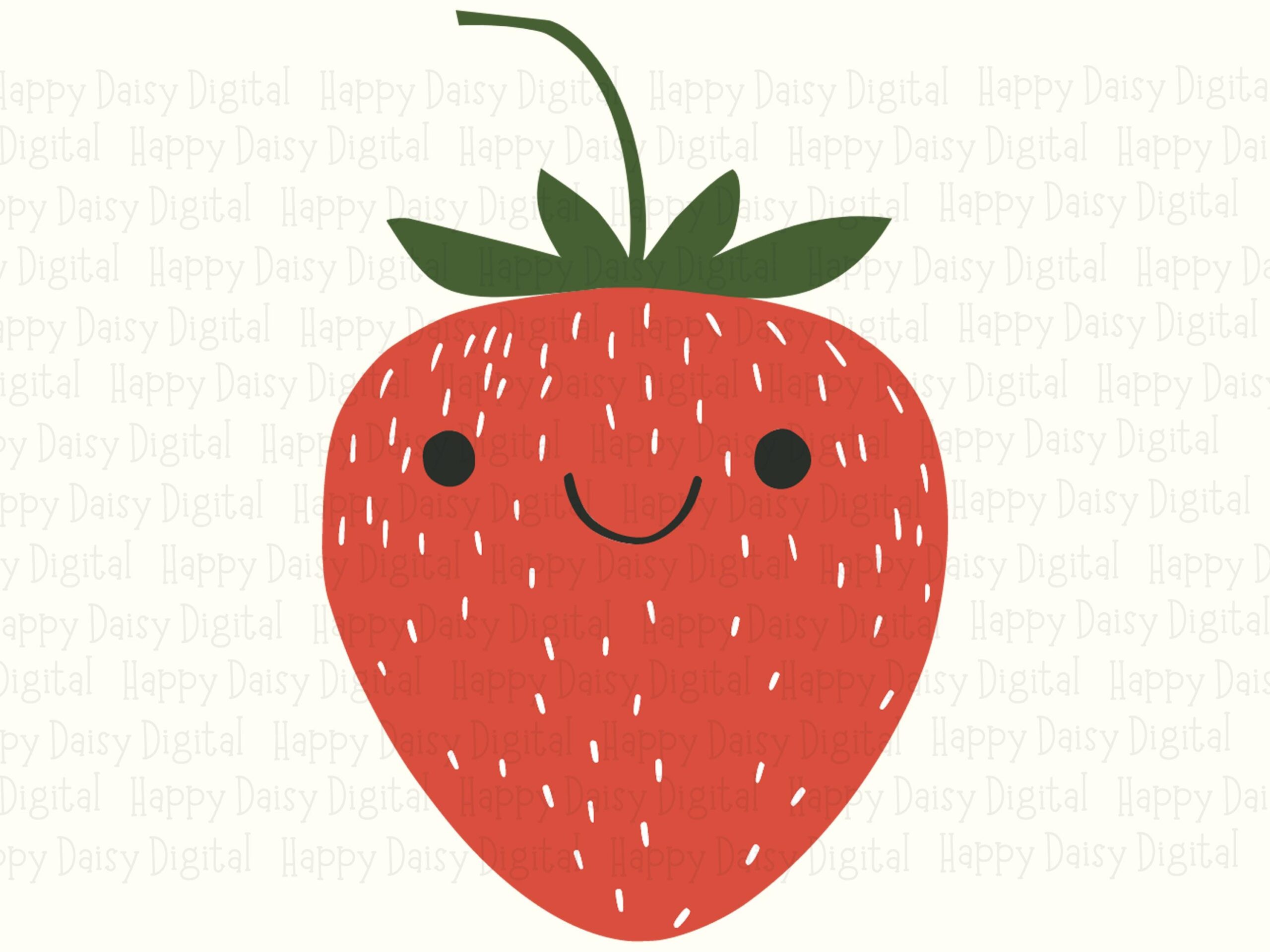 Smiling Strawberry, Kawaii Clipart PNG SVG | Commercial Use, Sublimation, POD, 300 dpiFiles - Image 2