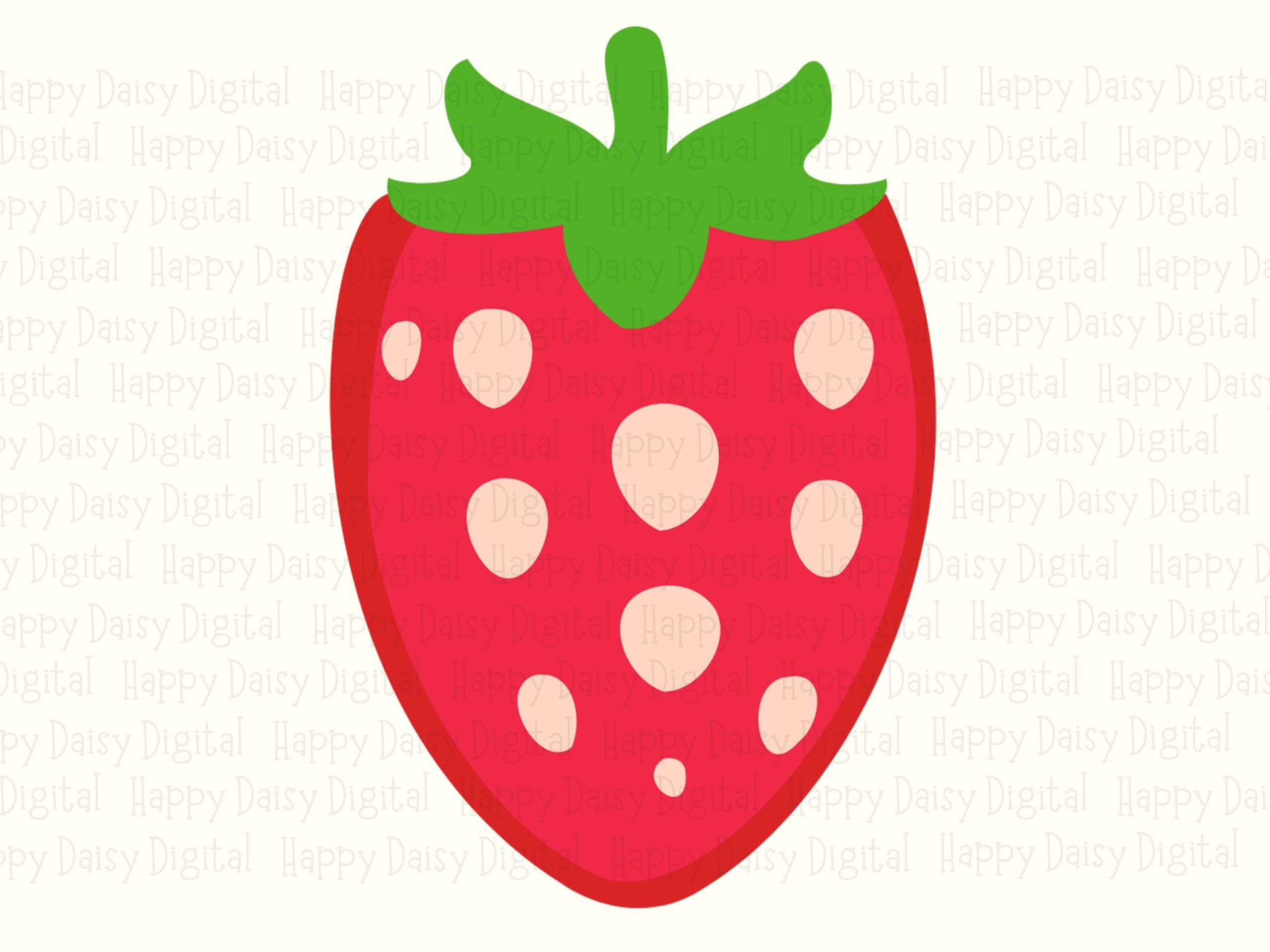 Strawberry Png, Polka Dot Berry Design | Red Fruit Clipart, Cream Seed Illustration - Sublimation Svg, Commercial - Image 2