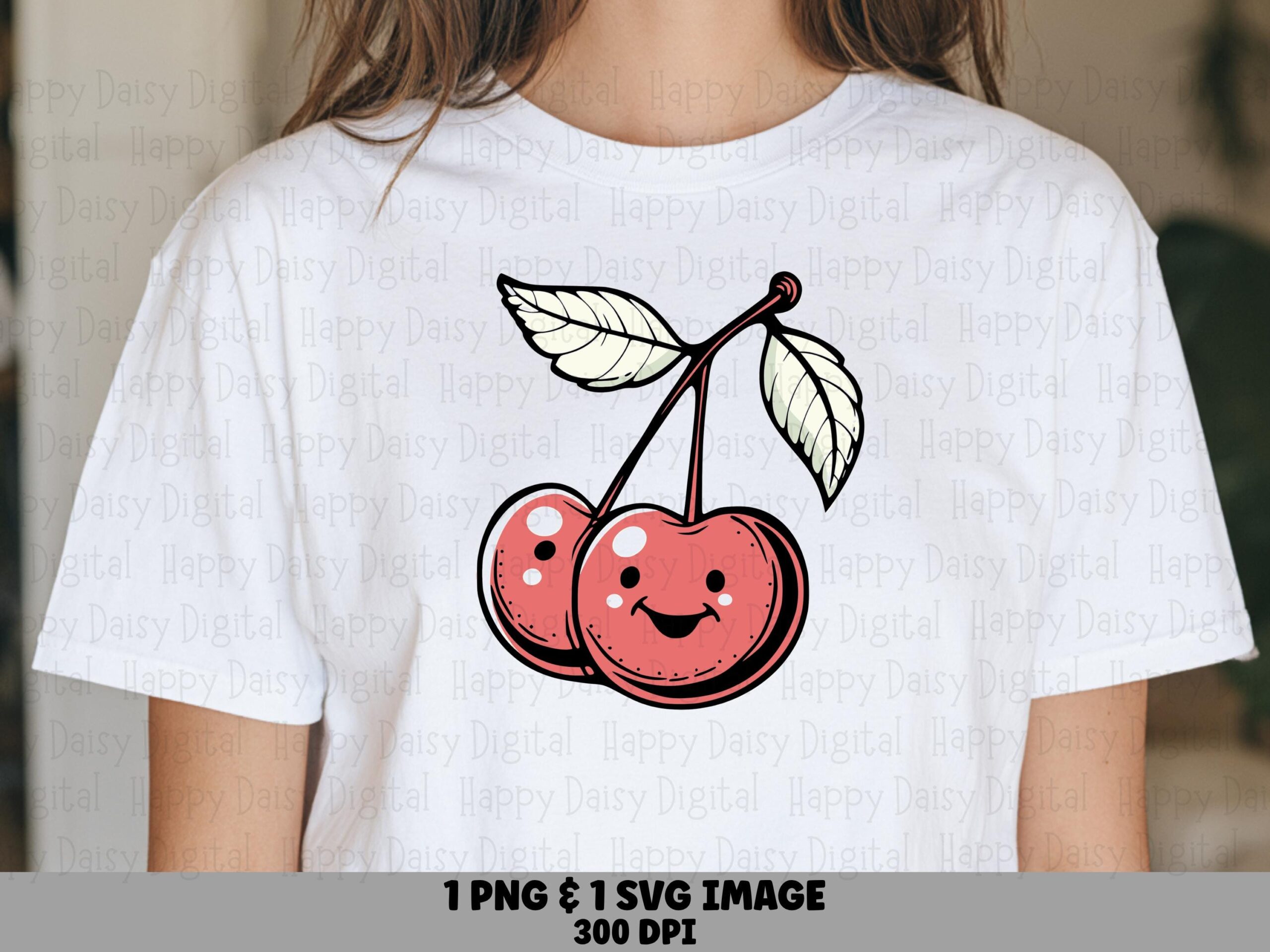 Cherry Svg, Cheerful Cartoon Clipart Set | PNG, 300 DPI Print-Ready, Commercial Use, POD Sellers, Cricut Compatible