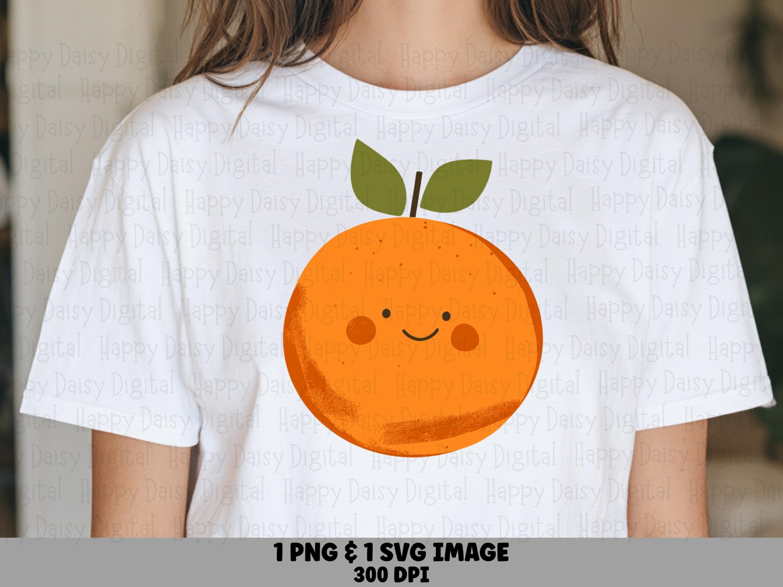 Mandarin Face, Kawaii Smiling Orange Clipart | PNG & SVG Files, Sublimation Ready, Commercial License Included
