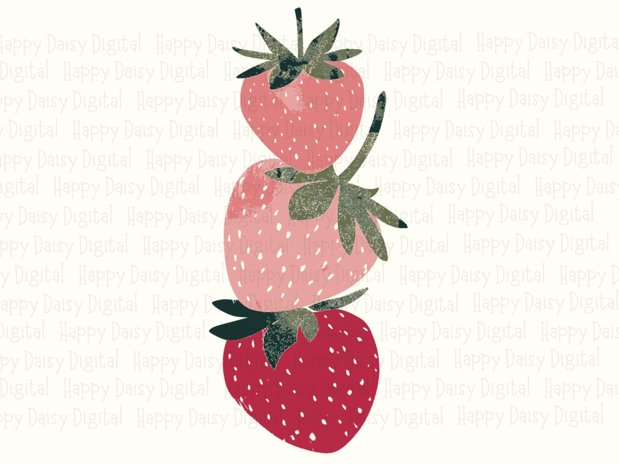 Stacked Strawberry, Watercolor Clipart | PNG SVG Files | Commercial Use, Sublimation Compatible, 300 DPI - Image 2
