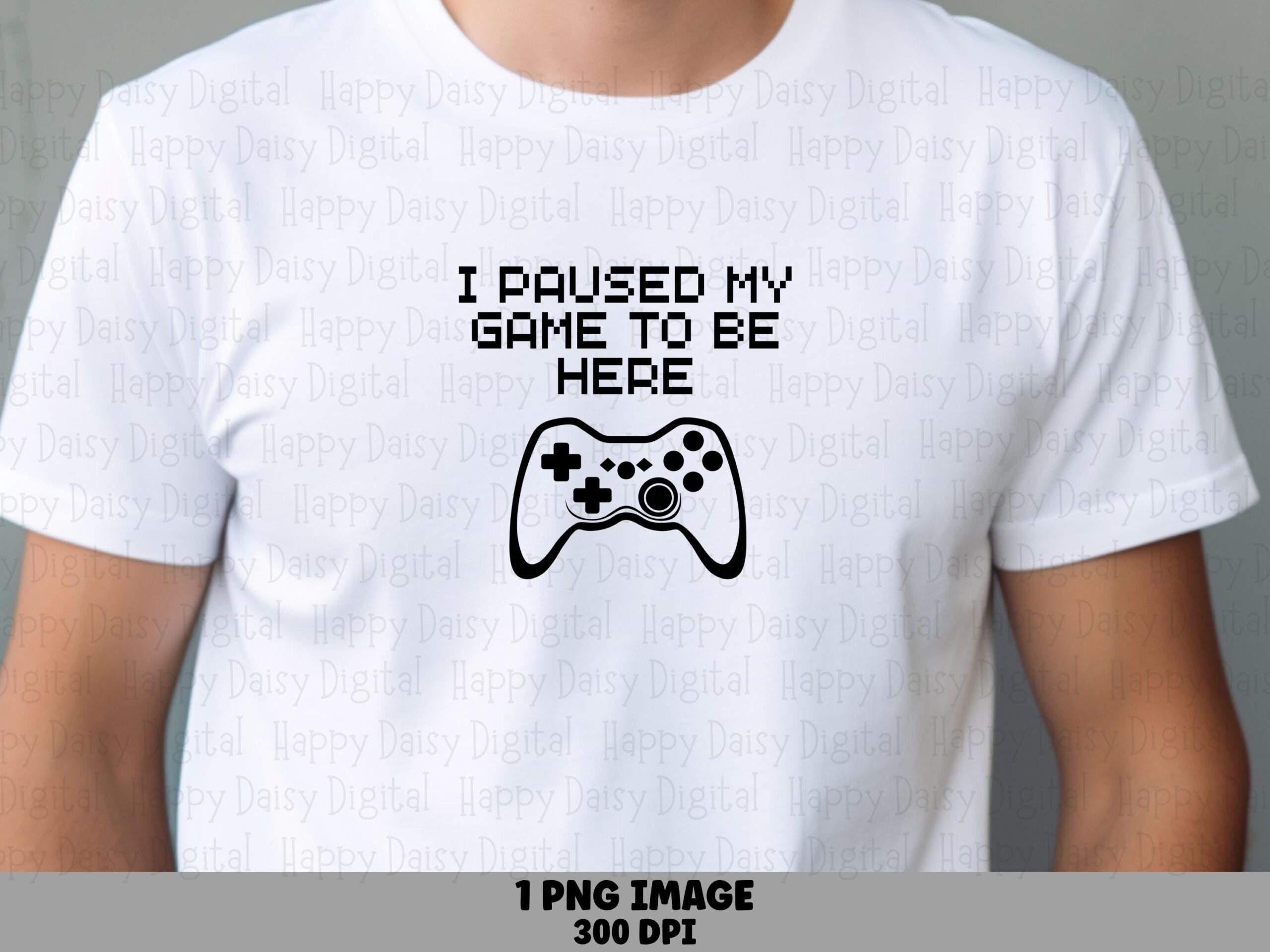 Paused Game, Gamer Humor PNG | Sublimation Clipart, Commercial Use | Print-Ready 300 DPI, Gamepad Icon, POD