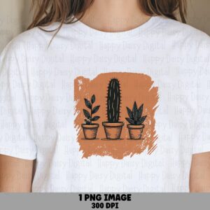 Cactus Trio Splash PNG | Sublimation Commercial Use POD