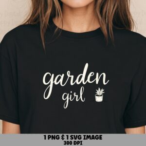 Garden Girl Script PNG SVG | Sublimation Commercial Use POD