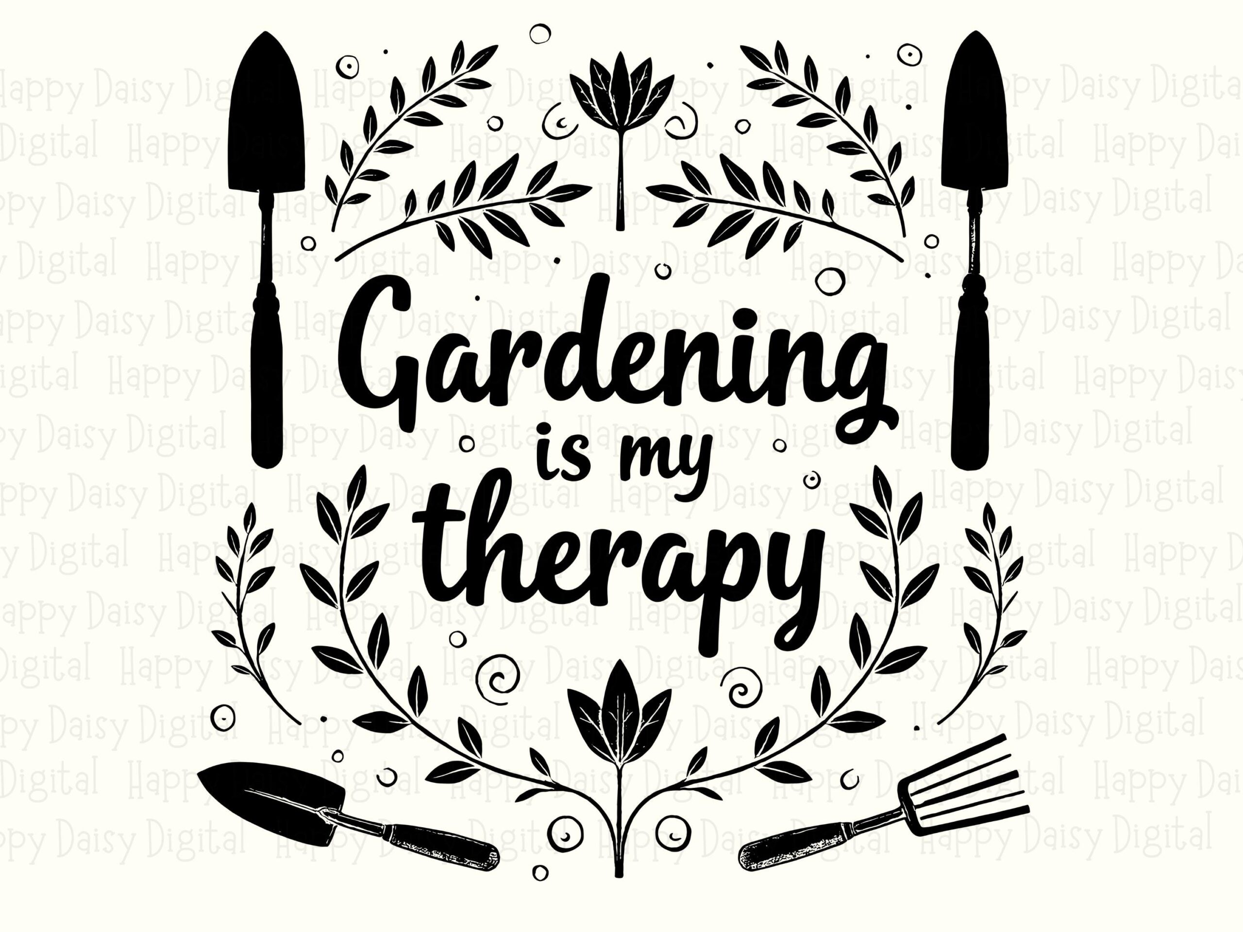 Gardening Is My Therapy PNG SVG | Sublimation Commercial Use POD - Image 2