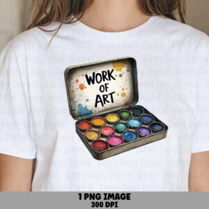 Watercolor Art, Vintage Paint Tin PNG | Sublimation Print File | Commercial Use, POD Sellers
