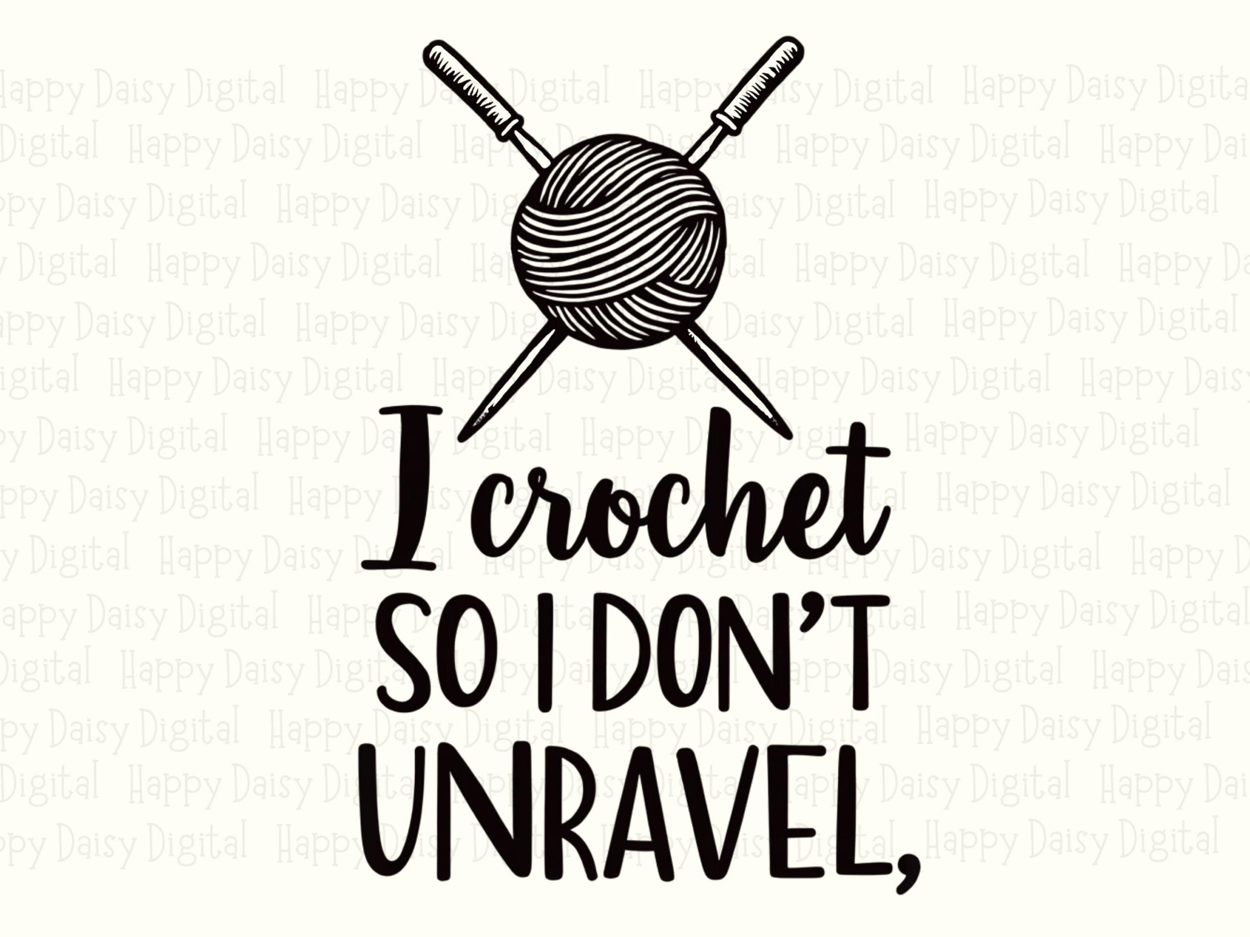 Crochet Quote, Witty Hooked Humor PNG | Commercial Use, 300 DPI, Yarn Ball With Crossed Hooks Clipart - Image 2
