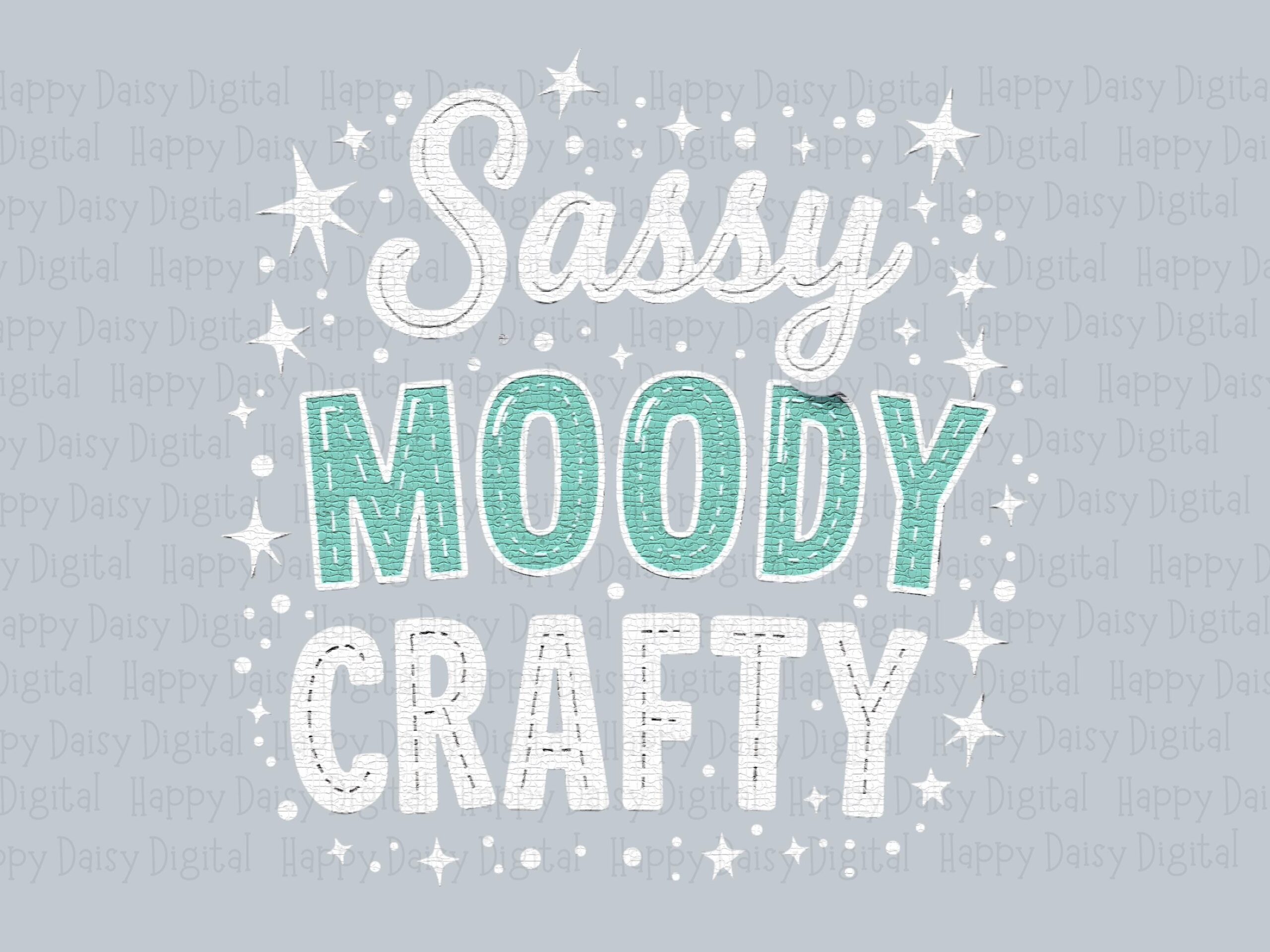 Sassy Crafty, Moody Quote PNG | Sparkle Stacked Lettering, Commercial Use Sublimation | 300 DPI - Image 2