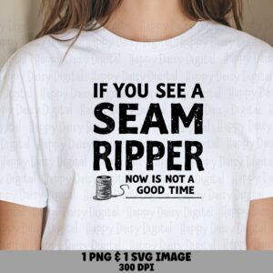 Seam Ripper, Sewing Humor PNG SVG Bundle | Distressed Warning Design | Commercial Use, Sublimation