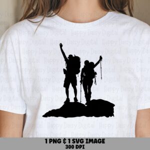 Summit Silhouette, Celebration Hike PNG SVG Clipart | Sublimation Digital Files | 300 DPI, Commercial Use