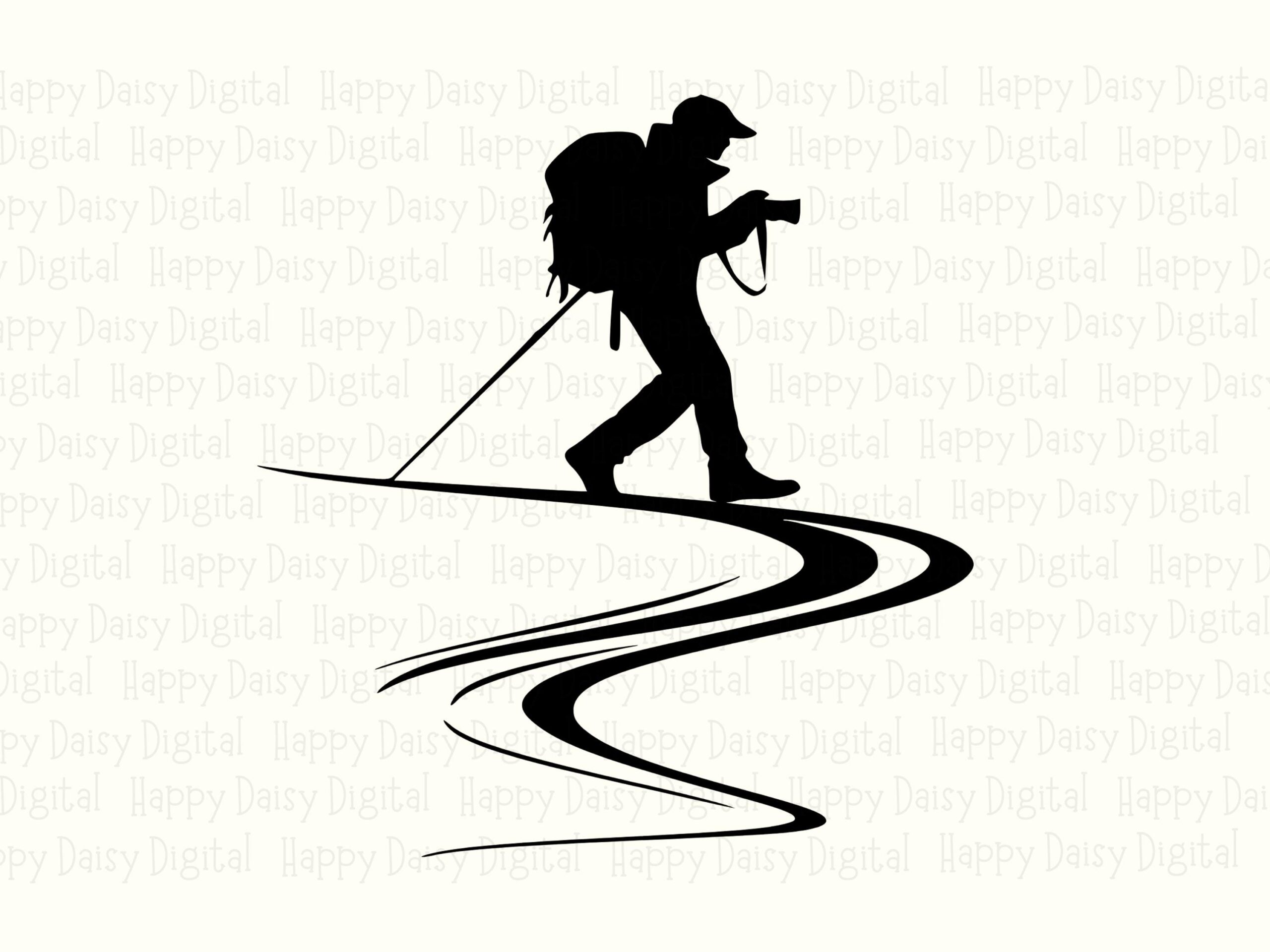 Hiker Camera, Winding Trail Silhouette PNG SVG | Commercial Use, Digital Clipart For POD Sellers | 300 dpi - Image 2