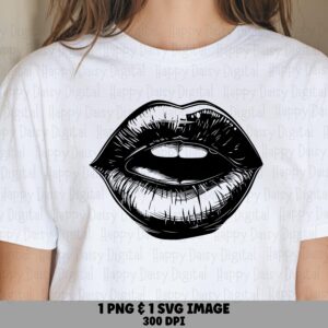Sketch Lips Art, Detailed Shading Illustration - PNG & SVG Files, 300 DPI, Commercial Use
