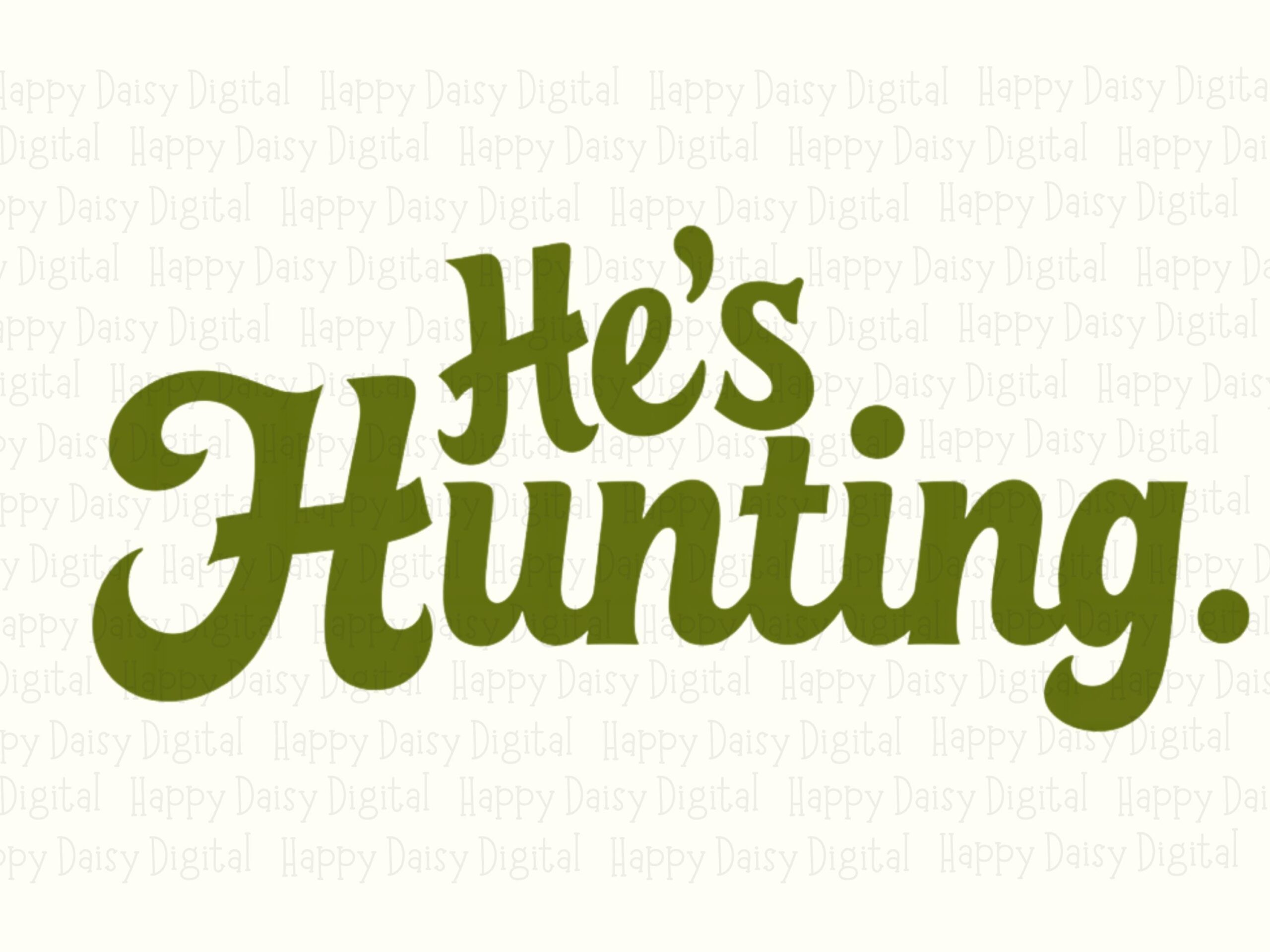 Hunting Script Text, Green Lettering PNG, Sublimation File | Commercial Use License | 300 DPI, Transparent Background - Image 2
