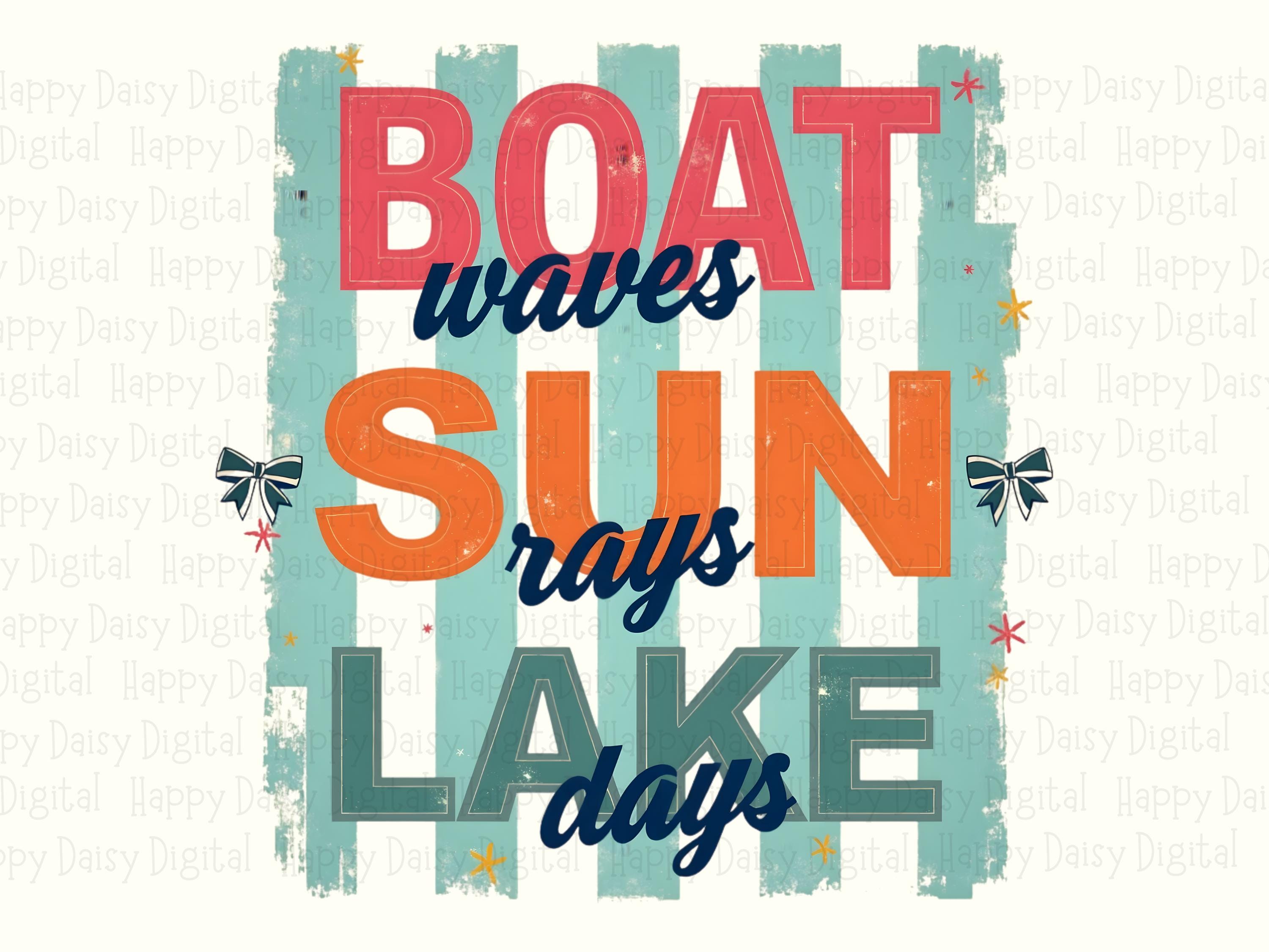 Retro Stripe Lake Days PNG | Sublimation Commercial Use POD - Image 2