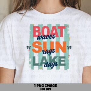 Retro Stripe Lake Days PNG | Sublimation Commercial Use POD