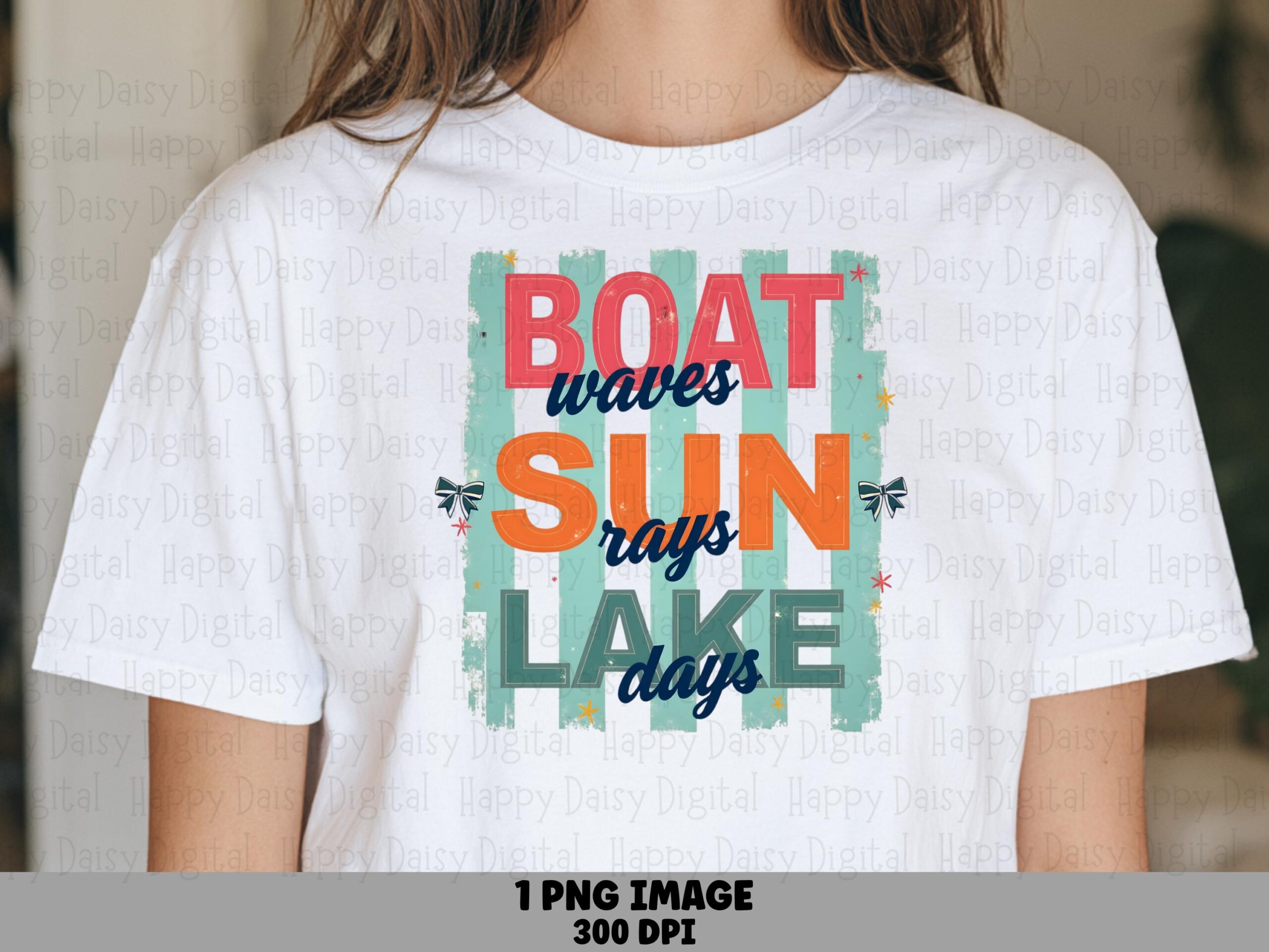 Retro Stripe Lake Days PNG | Sublimation Commercial Use POD