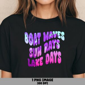 Neon Wave Lake Days PNG | Sublimation Commercial Use POD