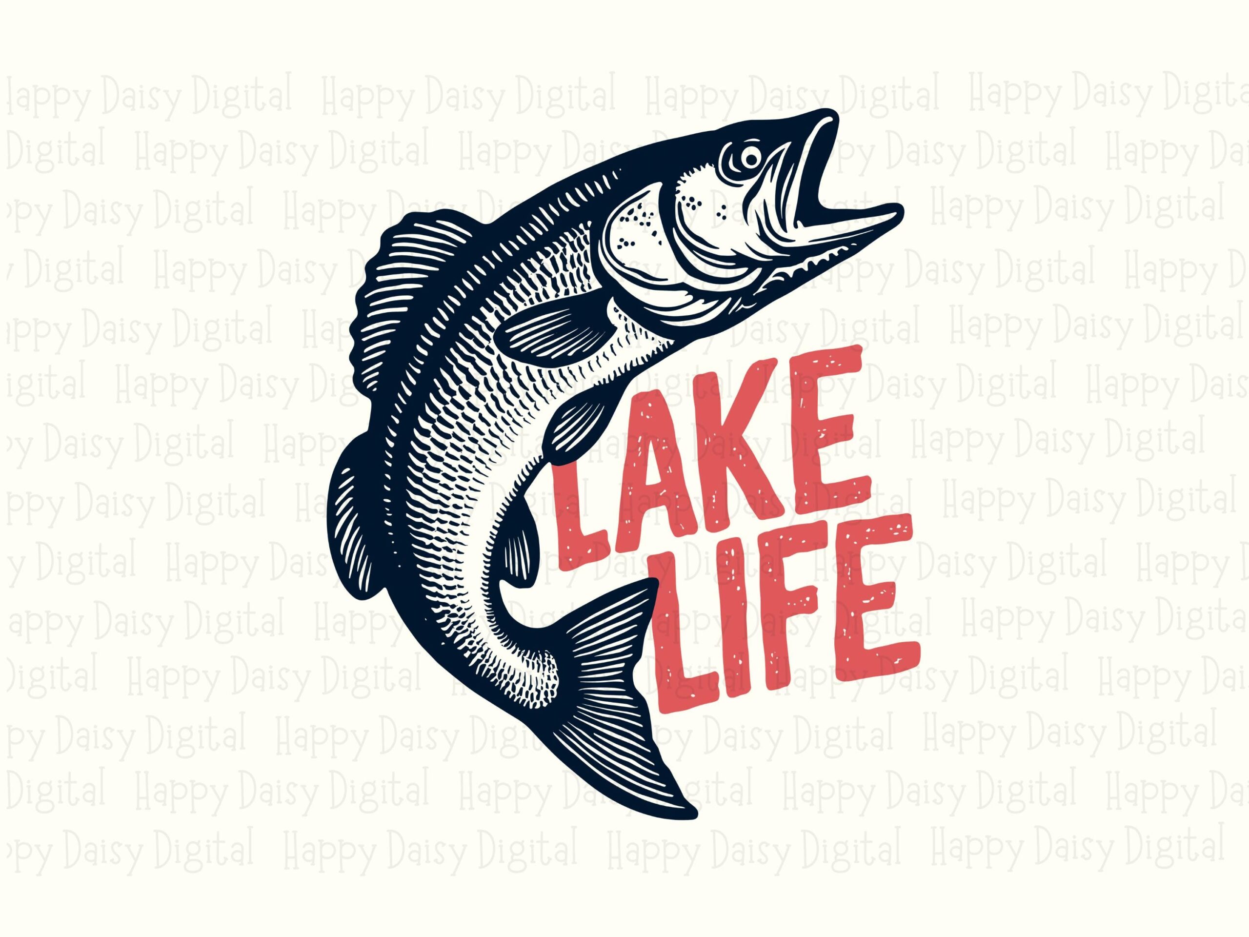 Lake Life Bass PNG SVG | Sublimation Commercial Use POD - Image 2