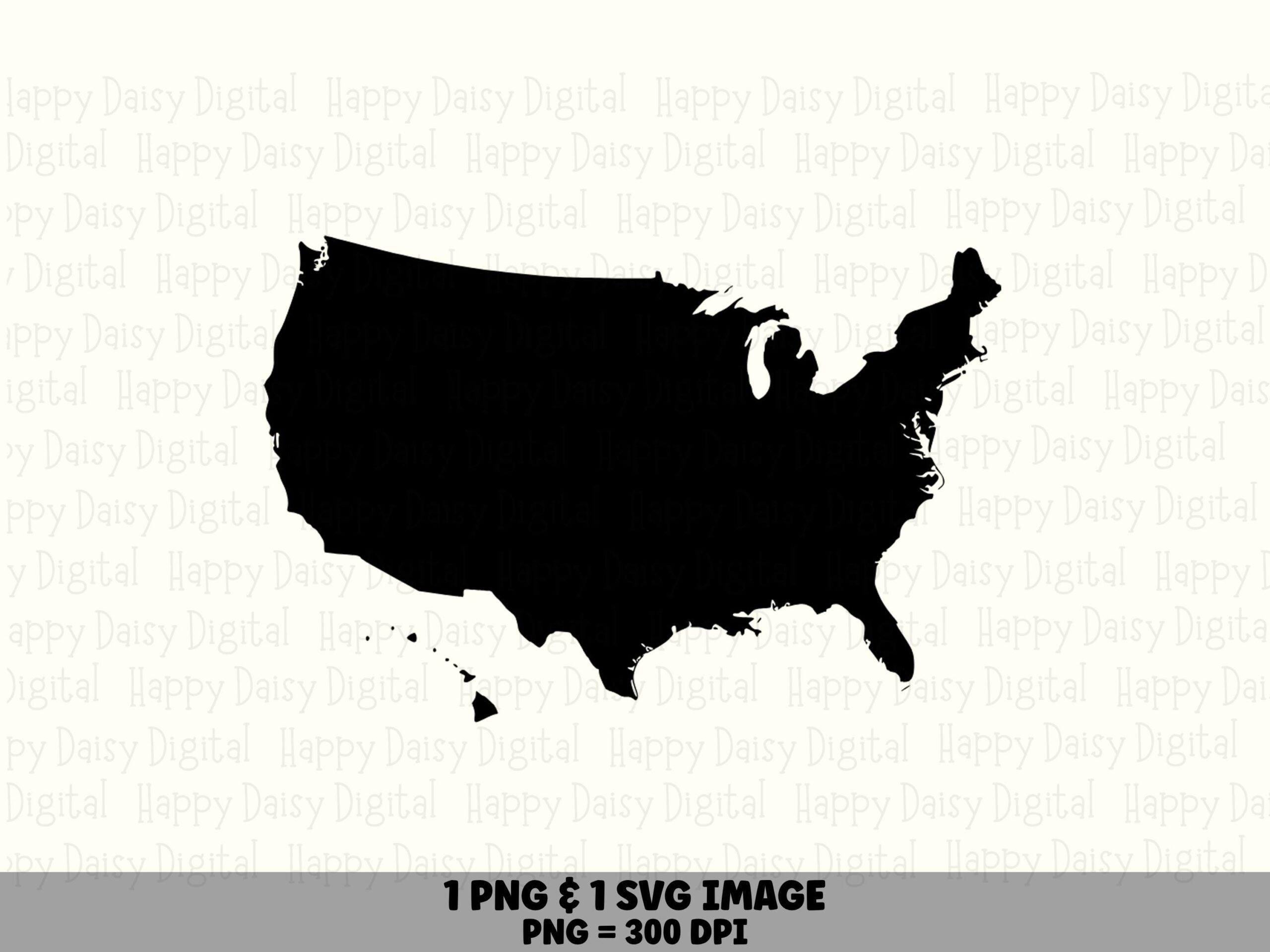 USA Silhouette Cut File png SVG | Sublimation Commercial Use POD