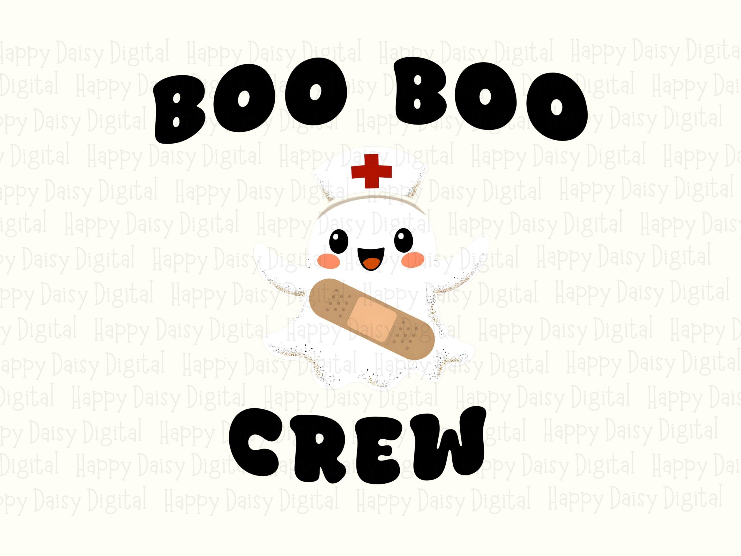 Boo Boo Crew, Cute Ghost Nurse PNG - Sublimation Design, Commercial Use, 300 DPI, Clipart For POD Sellers - Image 2