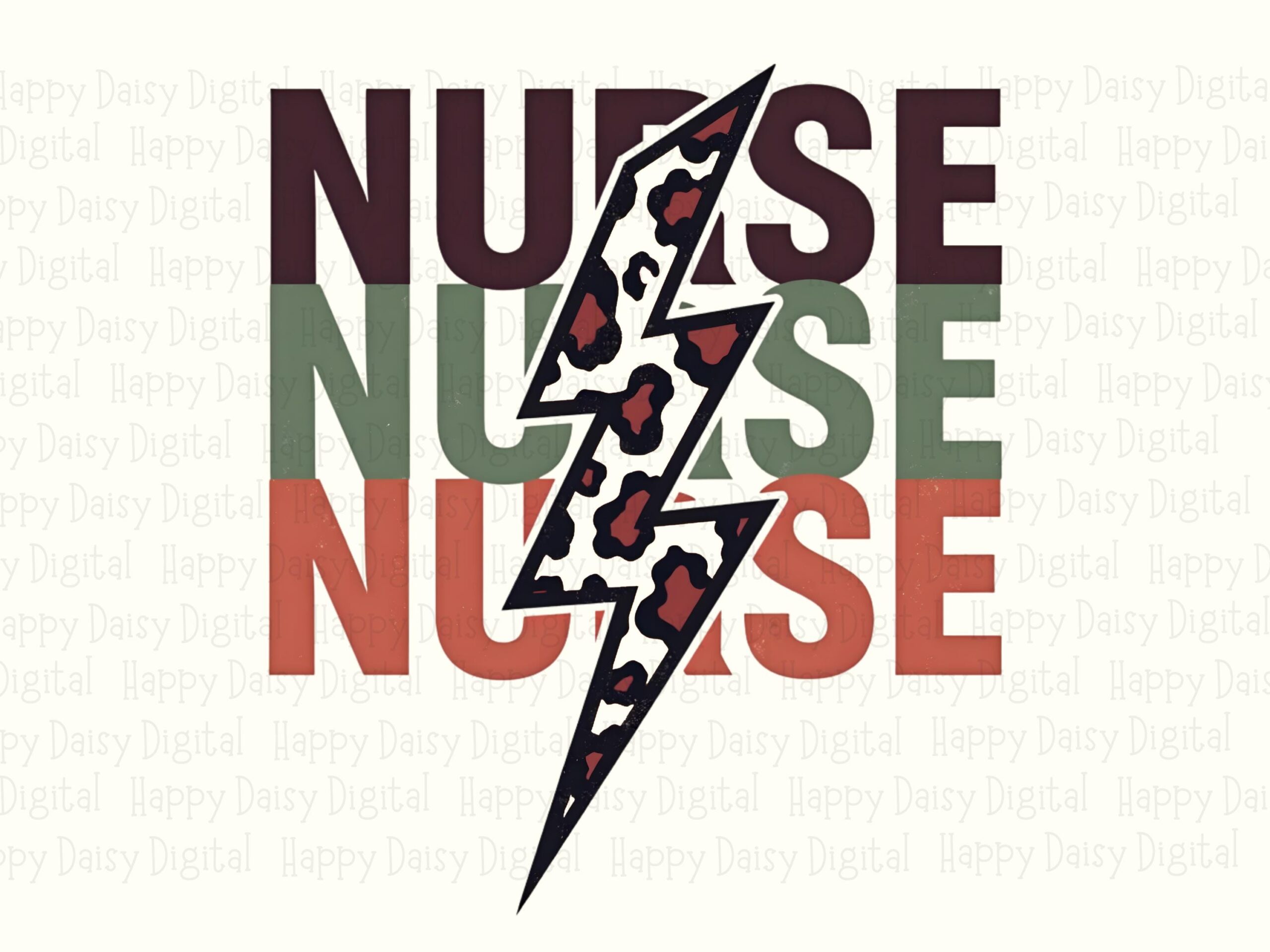 Leopard Nurse, Retro Earth Tone Graphic PNG, Bolt Clipart | Sublimation Commercial Use | 300 DPI, Print-Ready - Image 2