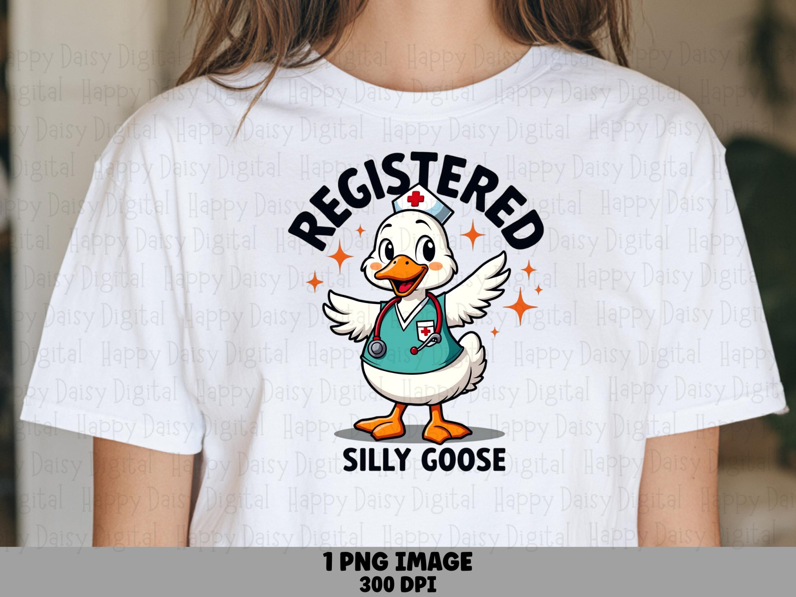 Nurse Goose PNG, Cartoon Registered Silly Design - Sublimation Ready, Commercial Use, 300 DPI