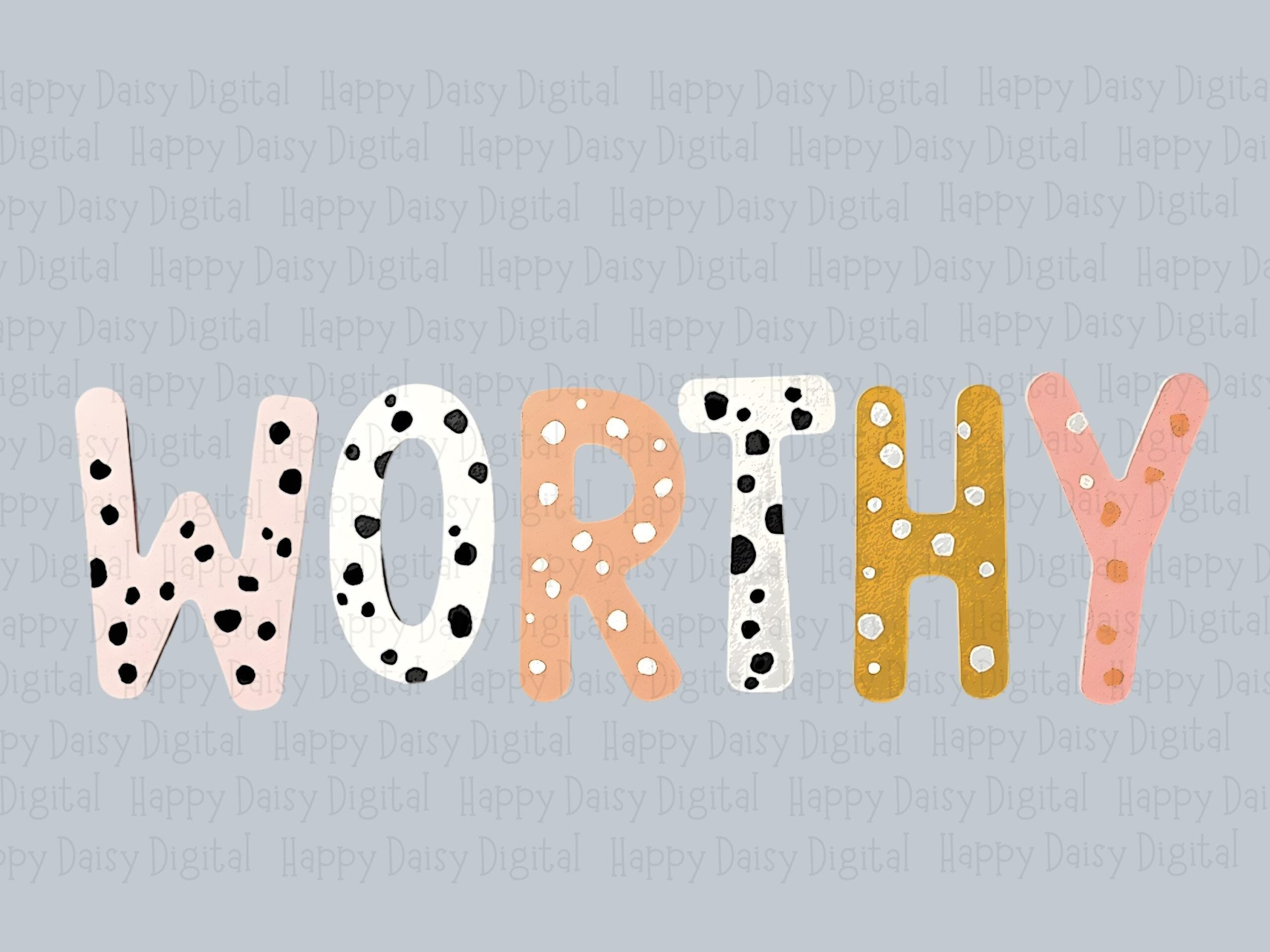 Worthy Polka Dot PNG | Sublimation Commercial Use POD - Image 2