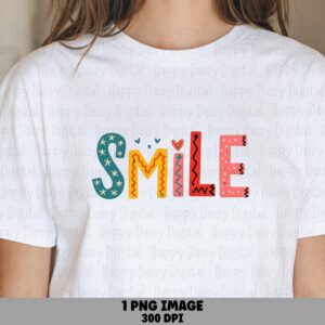 Doodle Smile PNG | Sublimation Commercial Use POD