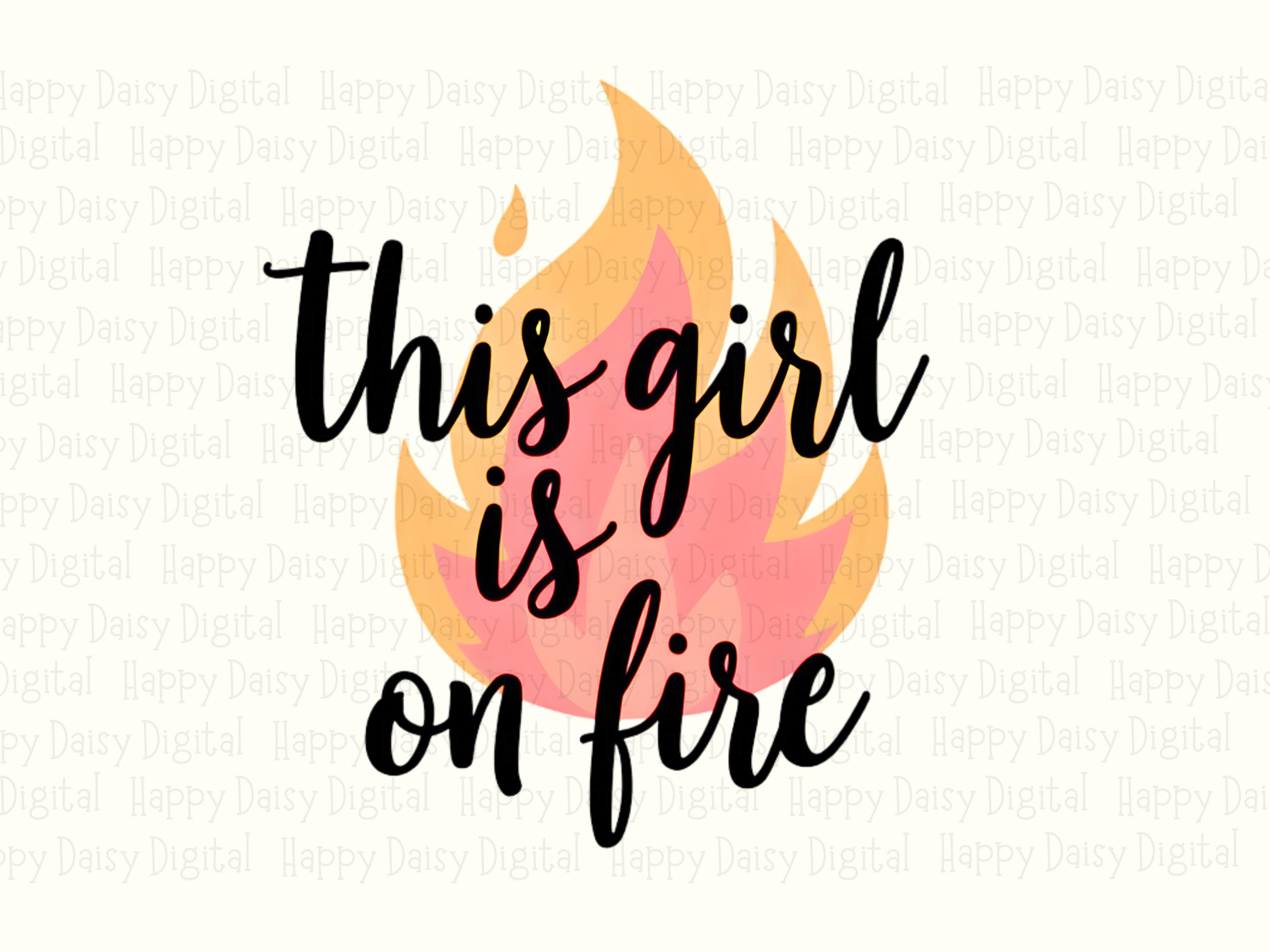 Girl On Fire PNG | Sublimation Commercial Use POD - Image 2