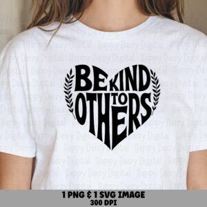 Be Kind Heart Wreath PNG SVG | Sublimation Commercial Use POD