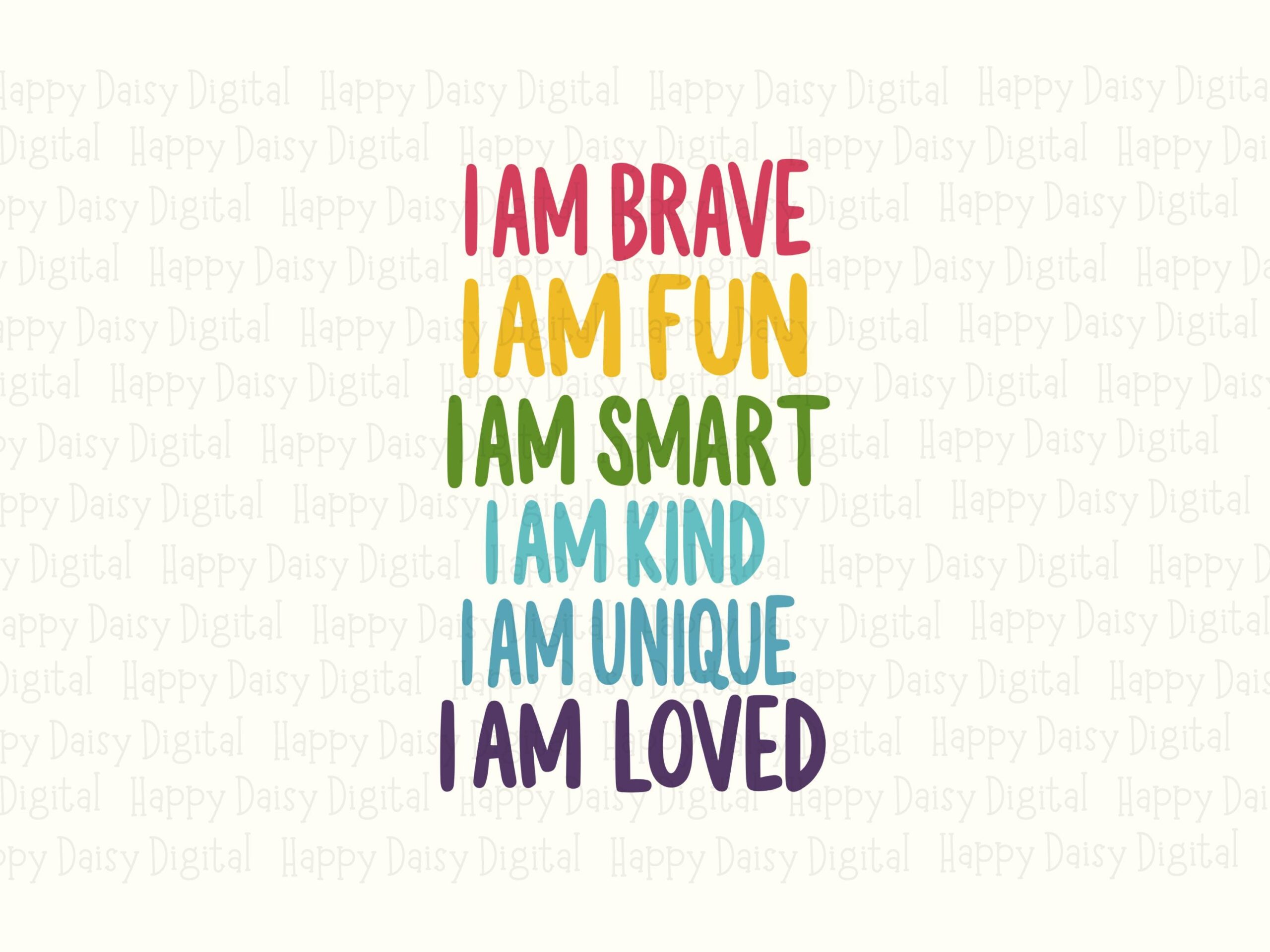 I Am Affirmations PNG SVG | Sublimation Commercial Use POD - Image 2