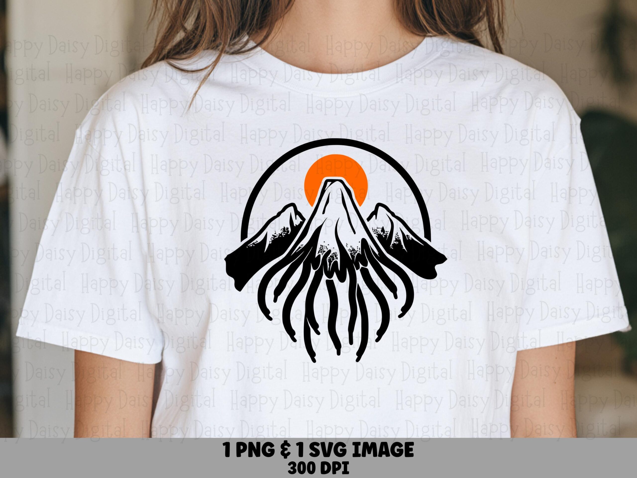 Rooted Summit, Stylized Mountain Clipart | PNG & SVG Files, Sublimation Design | Commercial Use, 300 DPI