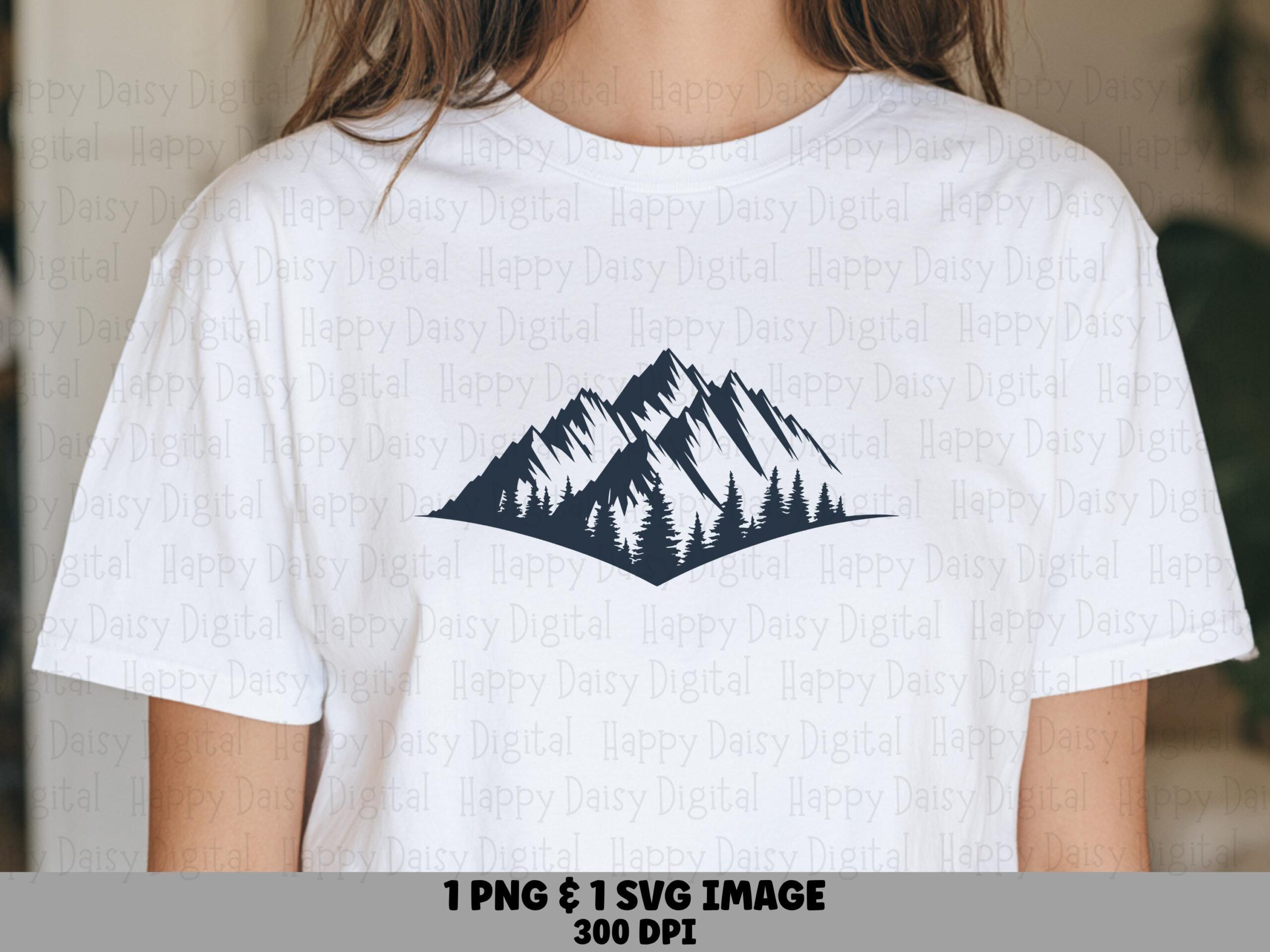Pine Ridge PNG, Navy Mountain Silhouette Clipart - Evergreen Tree Row, SVG File | Digital Art, 300 DPI
