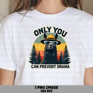 Llama Camping Png, Funny Cartoon Sublimation Design | Commercial Use, Print-Ready 300 DPI | POD Friendly
