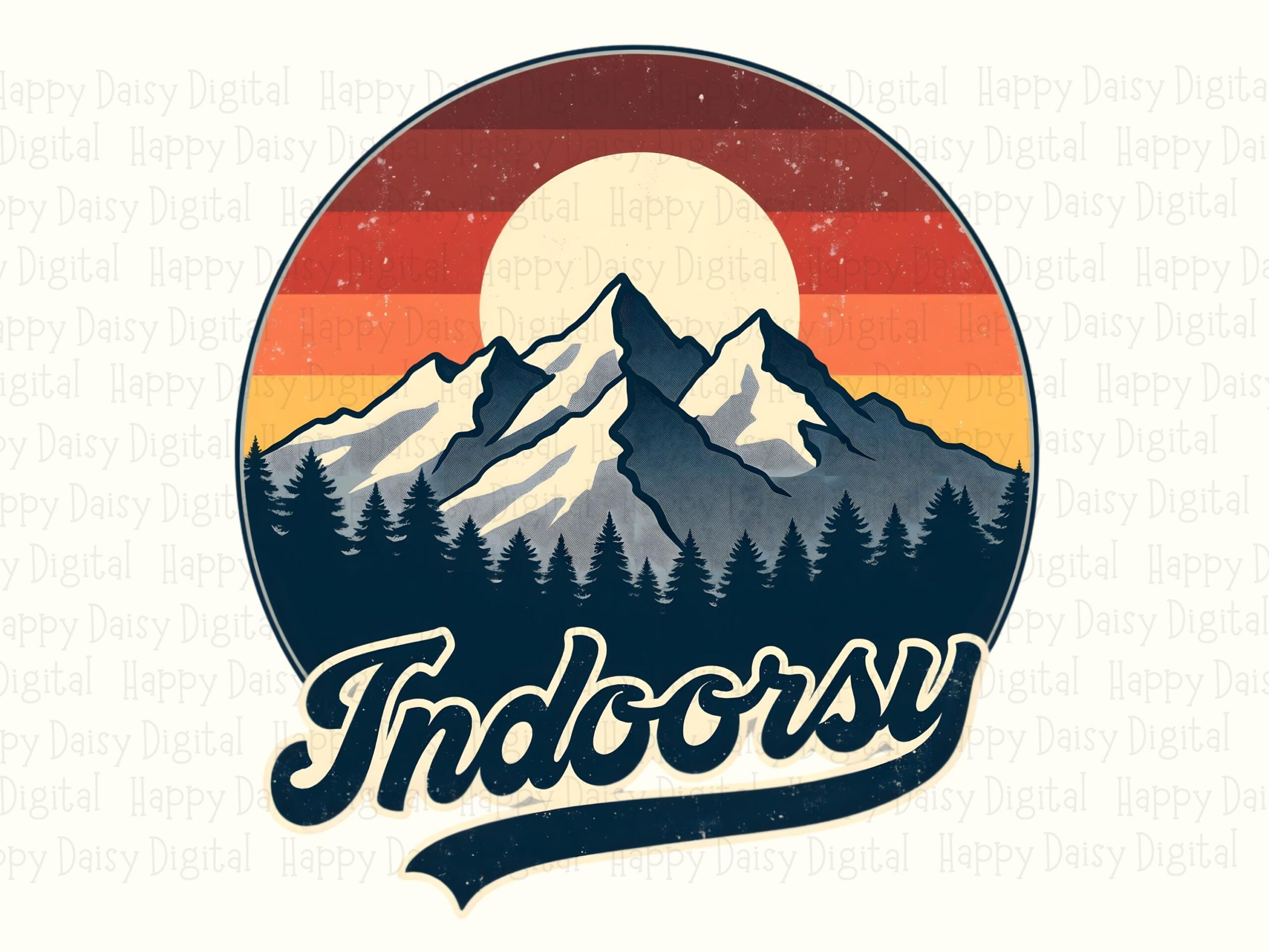 Mountain Badge, Indoorsy Quote PNG - Sublimation Clipart, Commercial Use, 300 DPI, Print-Ready - Image 2