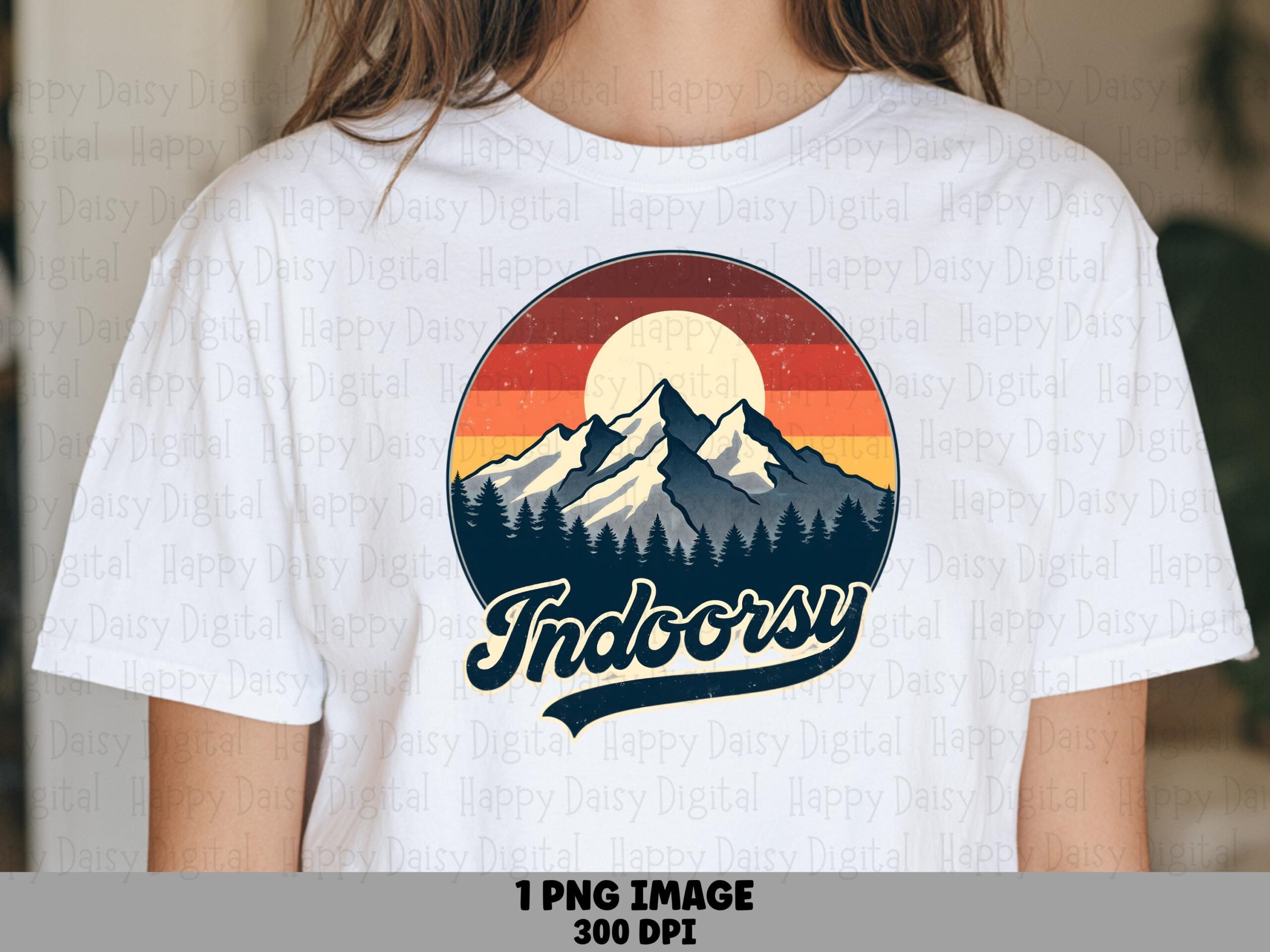 Mountain Badge, Indoorsy Quote PNG - Sublimation Clipart, Commercial Use, 300 DPI, Print-Ready